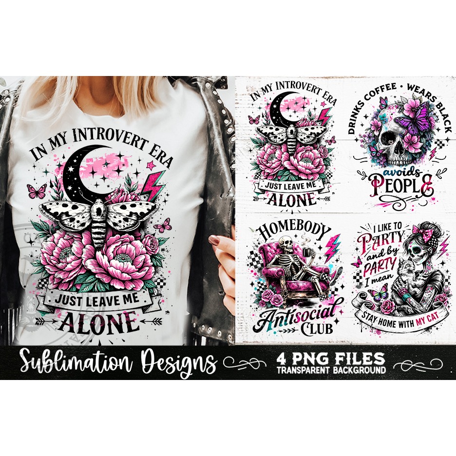 Antisocial Sarcastic PNG Funny Sublimation 4 Designs (6) 4