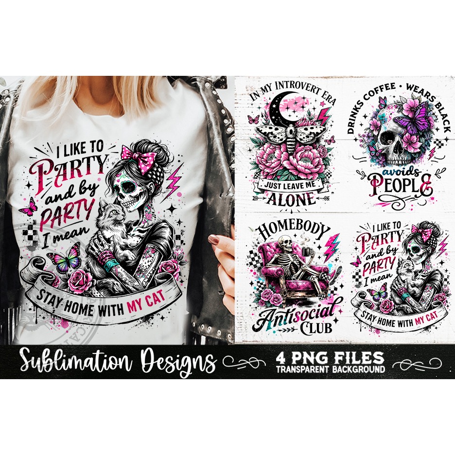 Antisocial Sarcastic PNG Funny Sublimation 4 Designs (6) 6