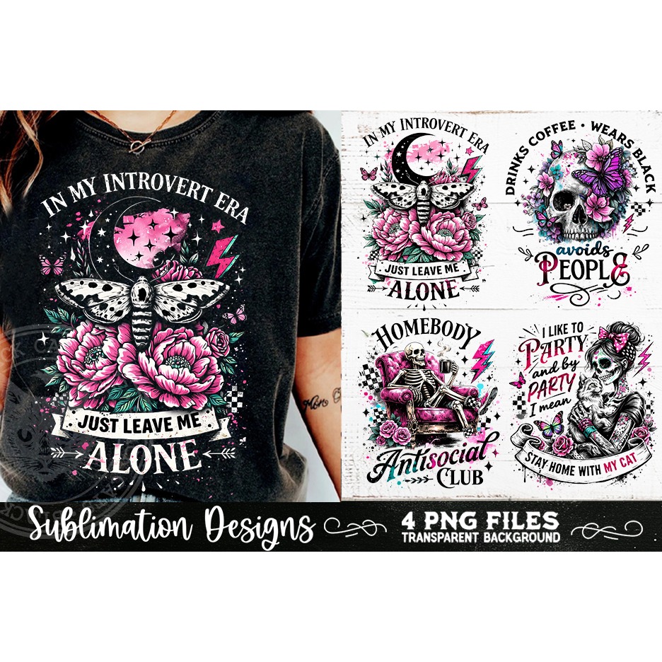 Antisocial Sarcastic PNG Funny Sublimation 4 Designs (6) 9