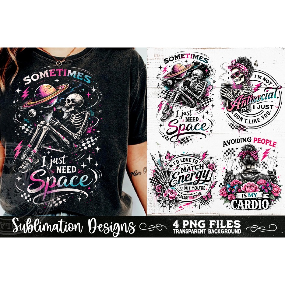 Antisocial Sarcastic PNG Funny Sublimation 4 Designs (7)