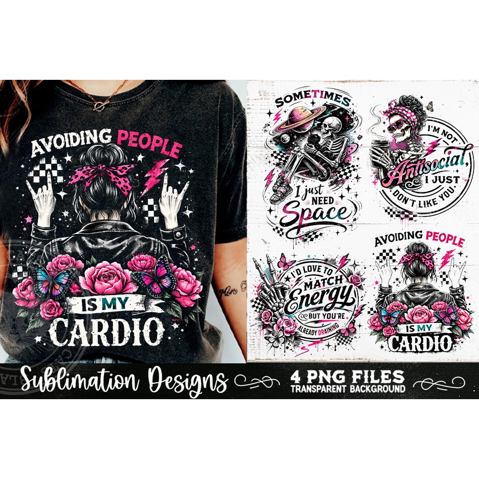 Antisocial Sarcastic PNG Funny Sublimation 4 Designs (7) 2