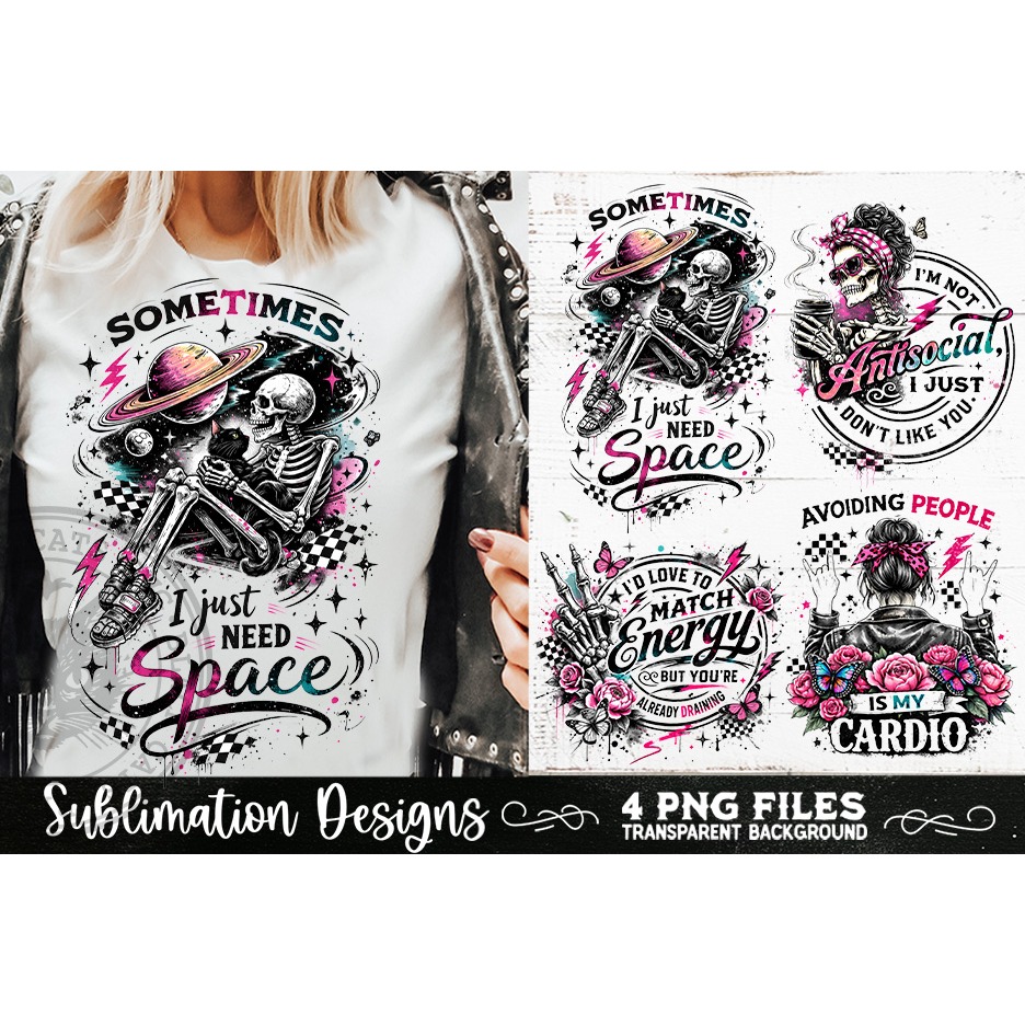 Antisocial Sarcastic PNG Funny Sublimation 4 Designs (7) 5