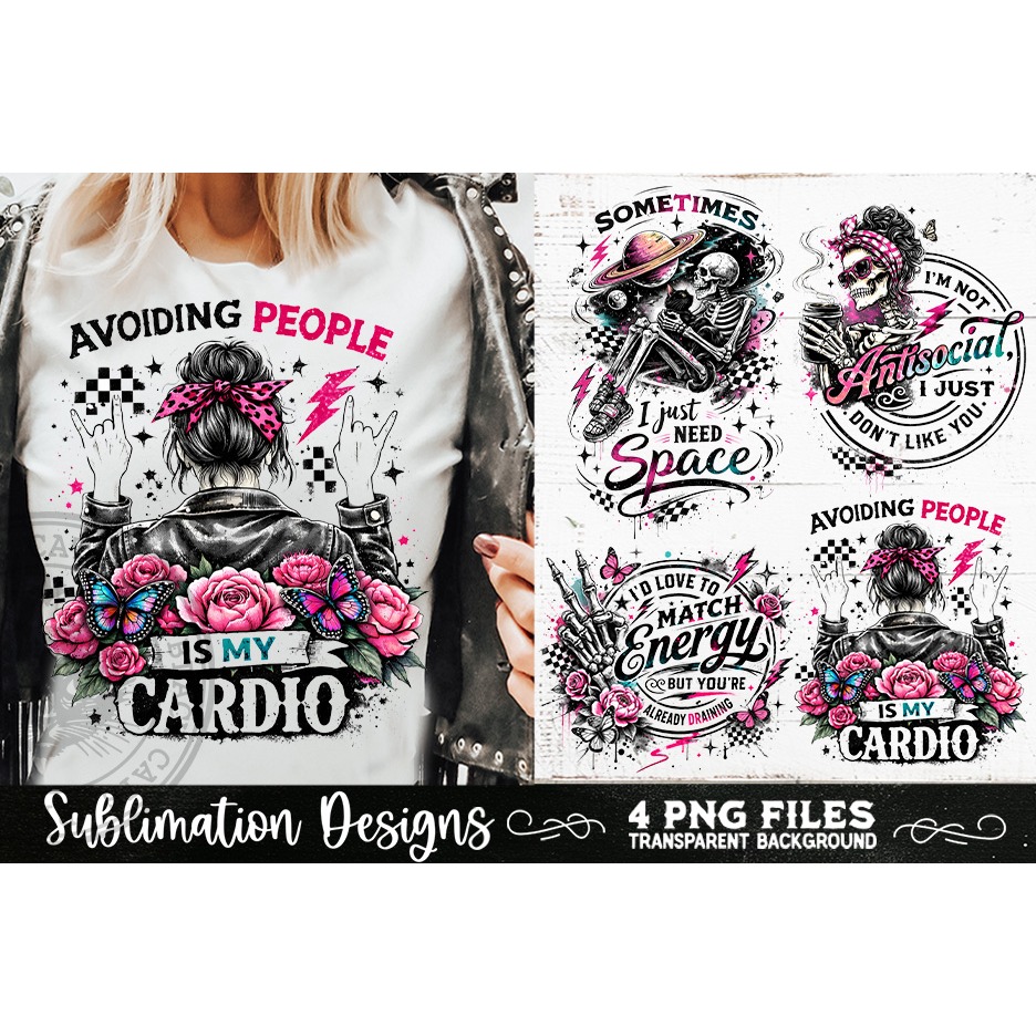 Antisocial Sarcastic PNG Funny Sublimation 4 Designs (7) 7