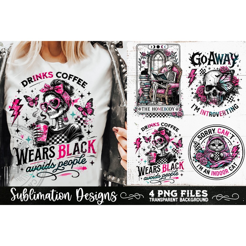 Antisocial Sarcastic PNG Funny Sublimation 4 Designs (8) 2