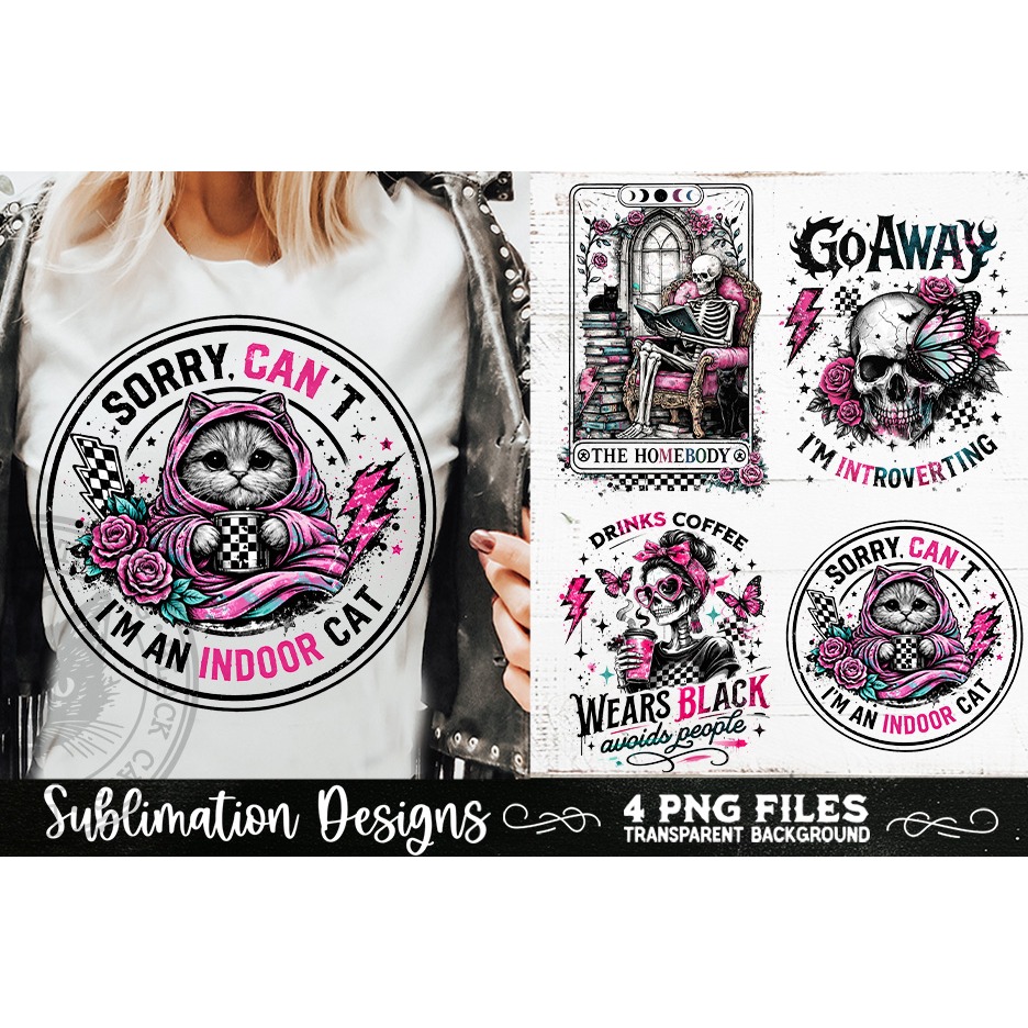 Antisocial Sarcastic PNG Funny Sublimation 4 Designs (8) 4