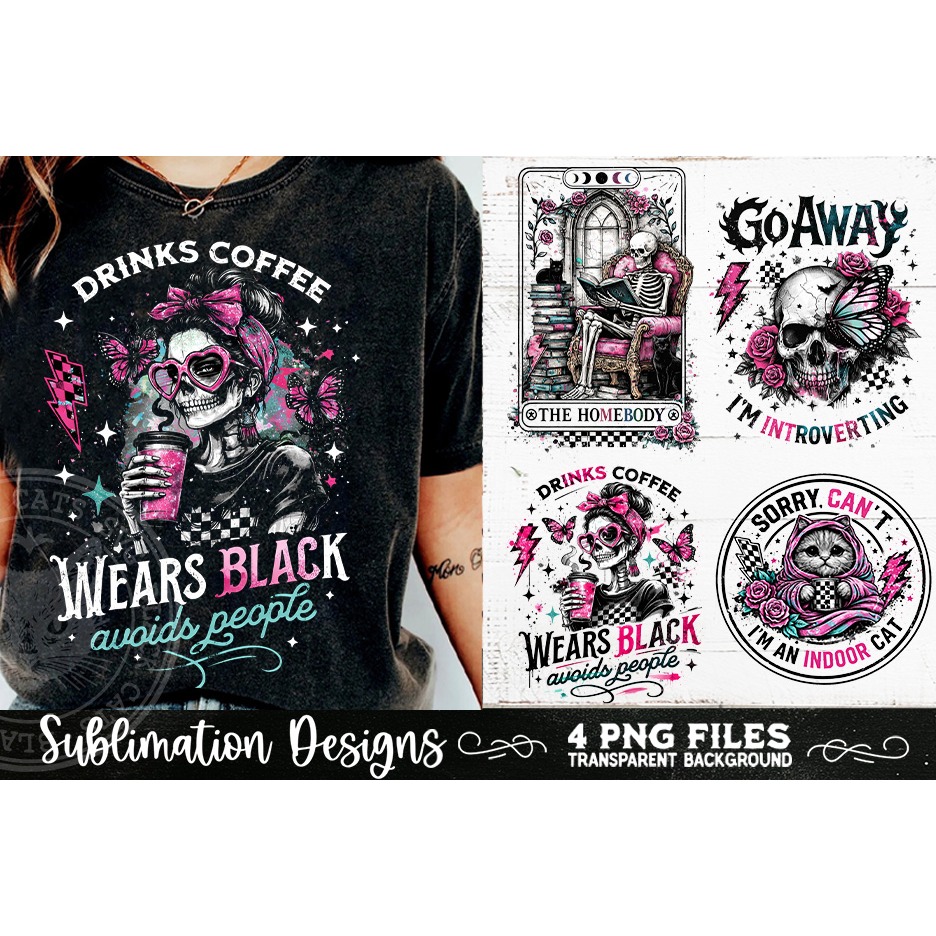 Antisocial Sarcastic PNG Funny Sublimation 4 Designs (8) 6