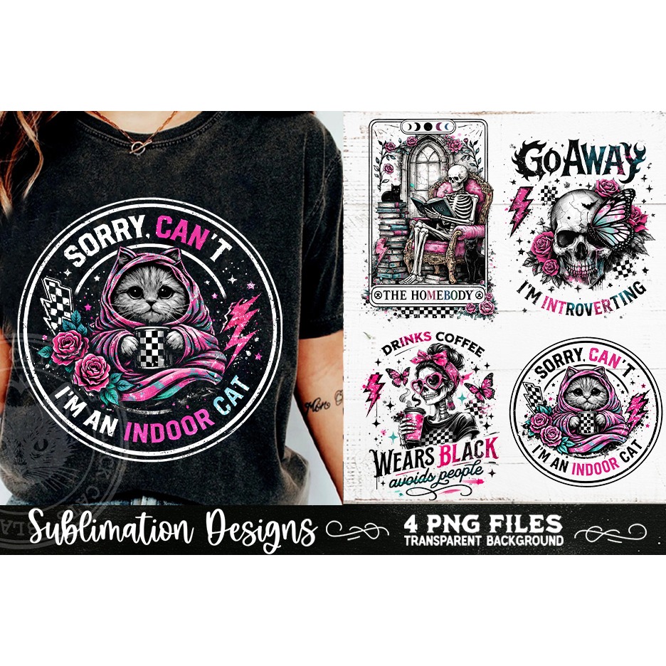 Antisocial Sarcastic PNG Funny Sublimation 4 Designs (8) 8