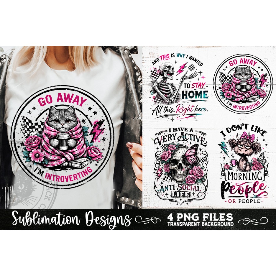 Antisocial Sarcastic PNG Funny Sublimation 4 Designs (9) 4
