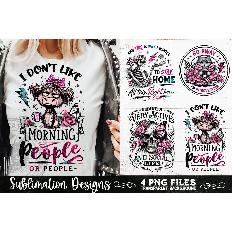 Antisocial Sarcastic PNG Funny Sublimation 4 Designs (9) 5