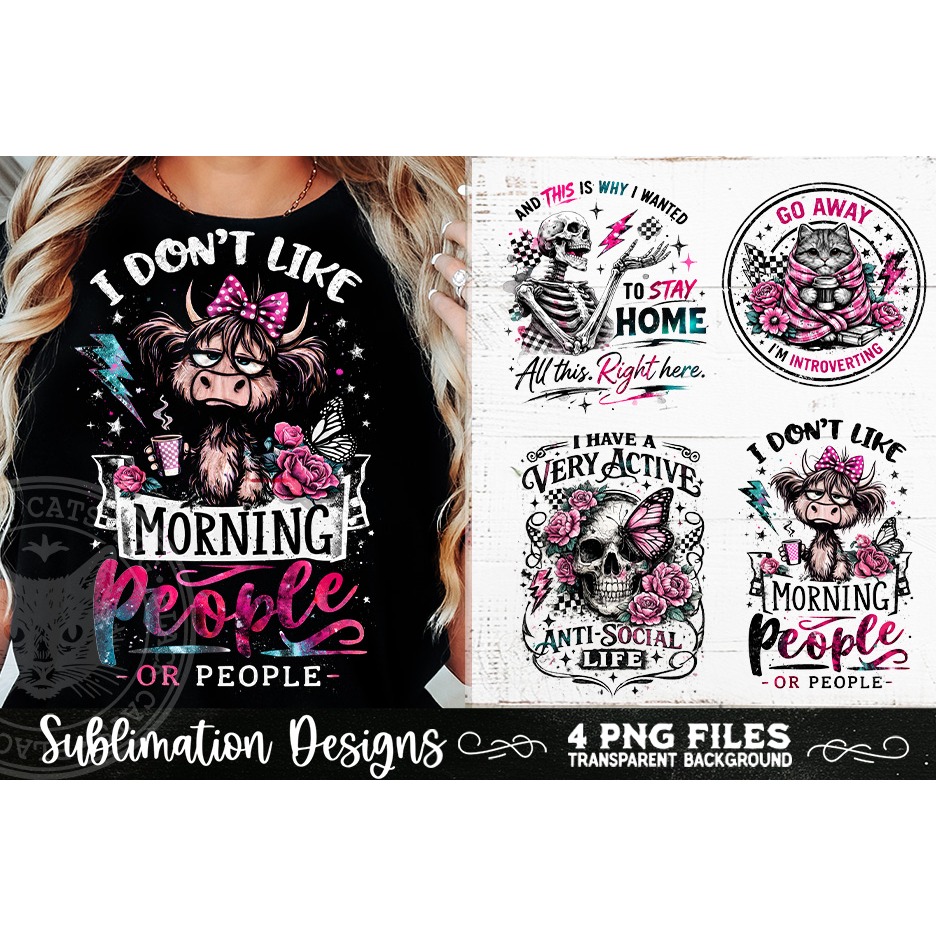 Antisocial Sarcastic PNG Funny Sublimation 4 Designs (9) 6