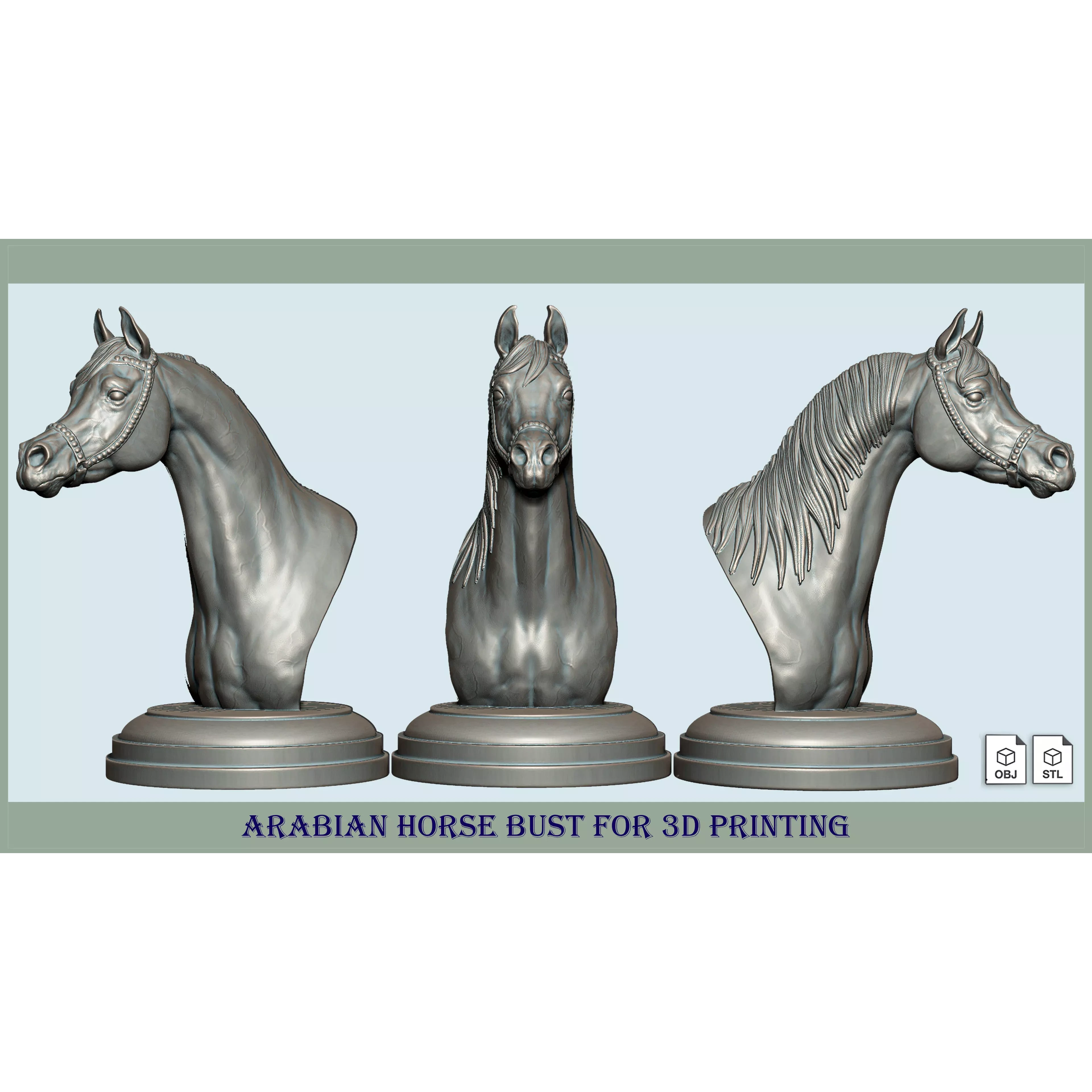 Arabian horse bust Free 3D print model