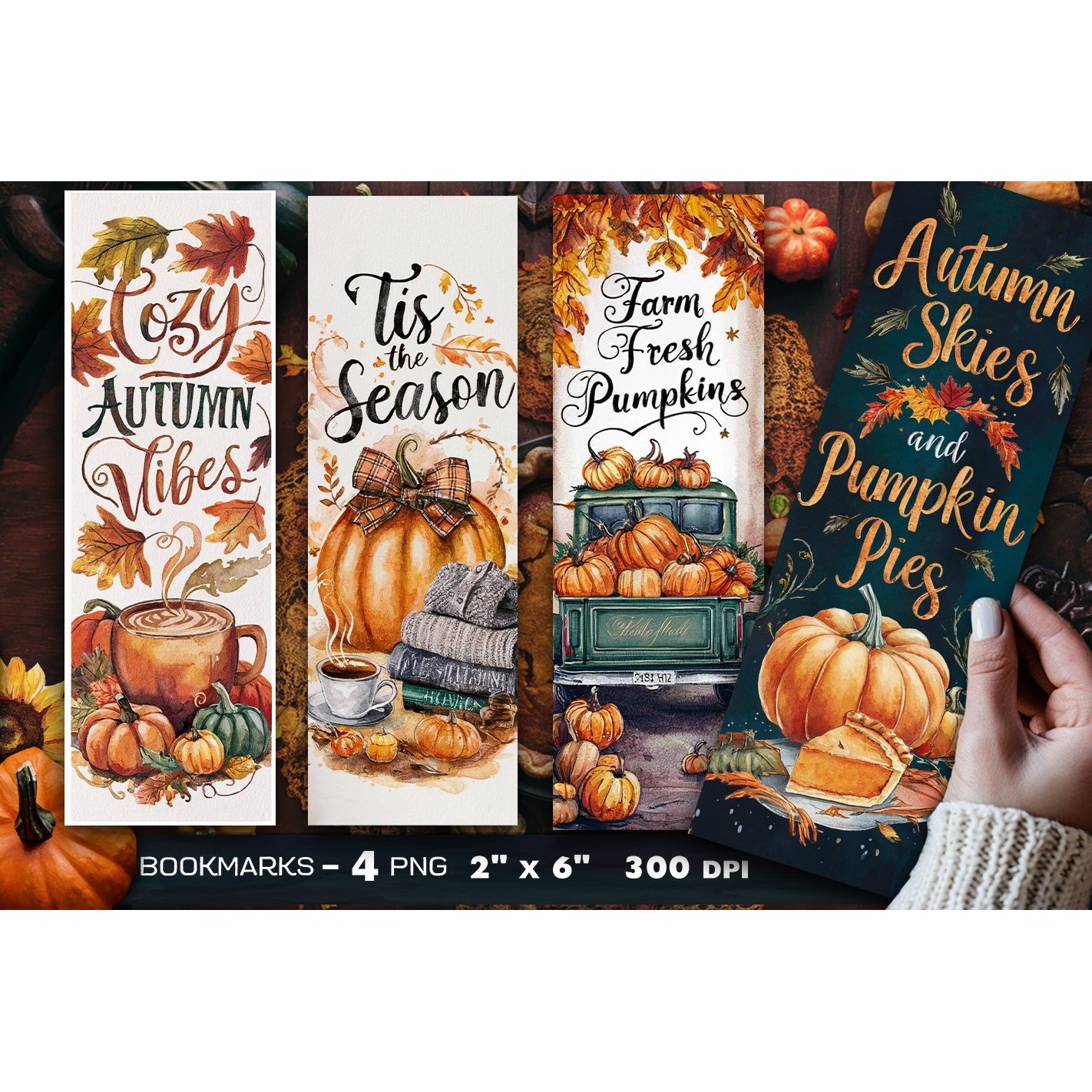 Autumn bookmark, Pumpkin bookmark (10)