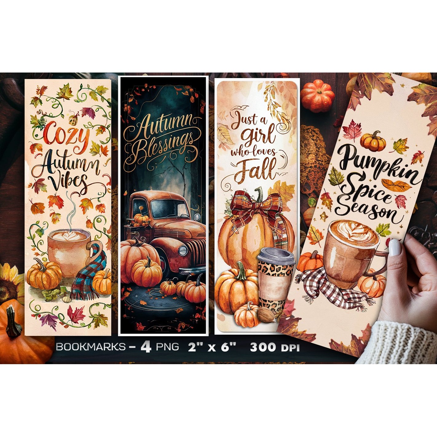 Autumn bookmark, Pumpkin bookmark (11)