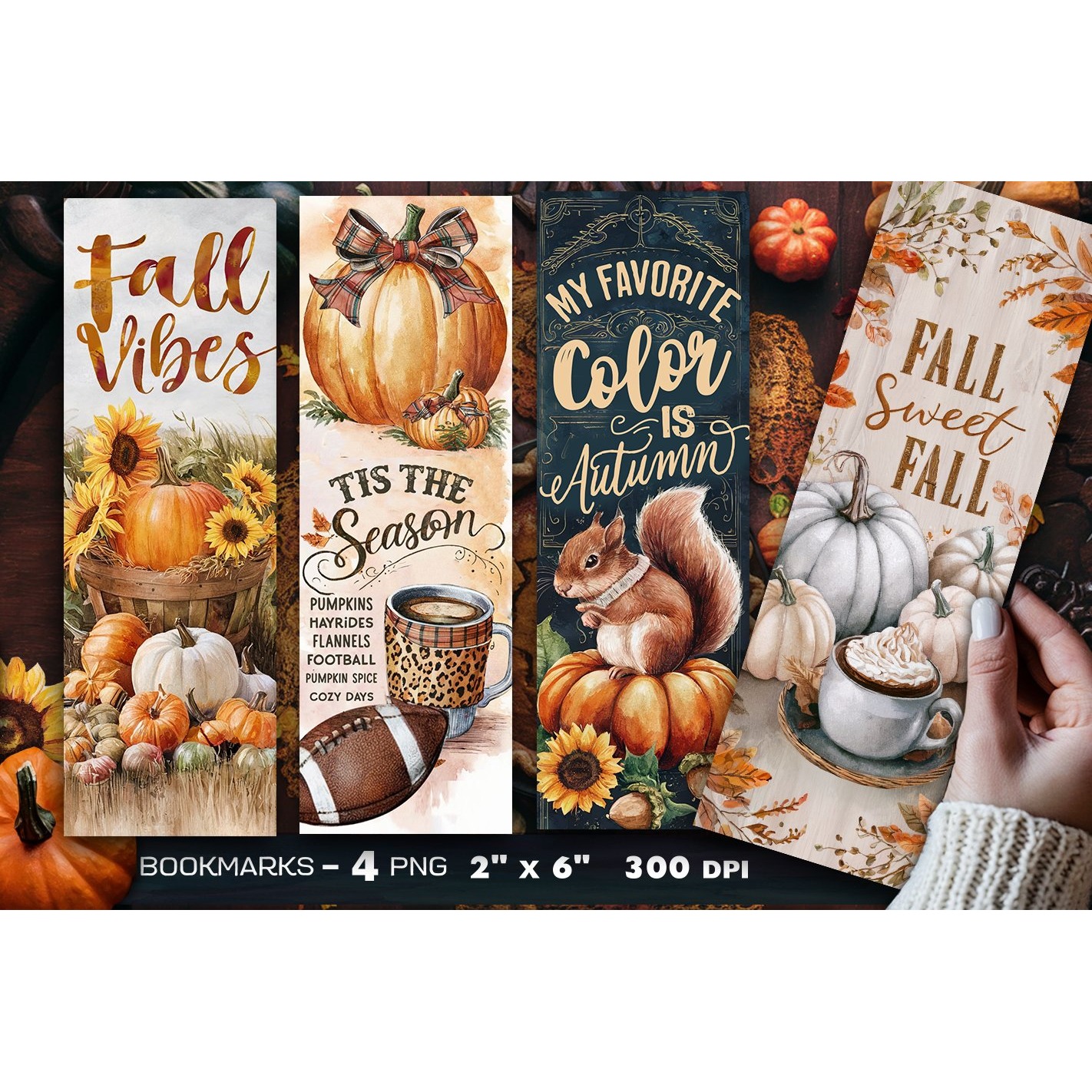 Autumn bookmark, Pumpkin bookmark (12)
