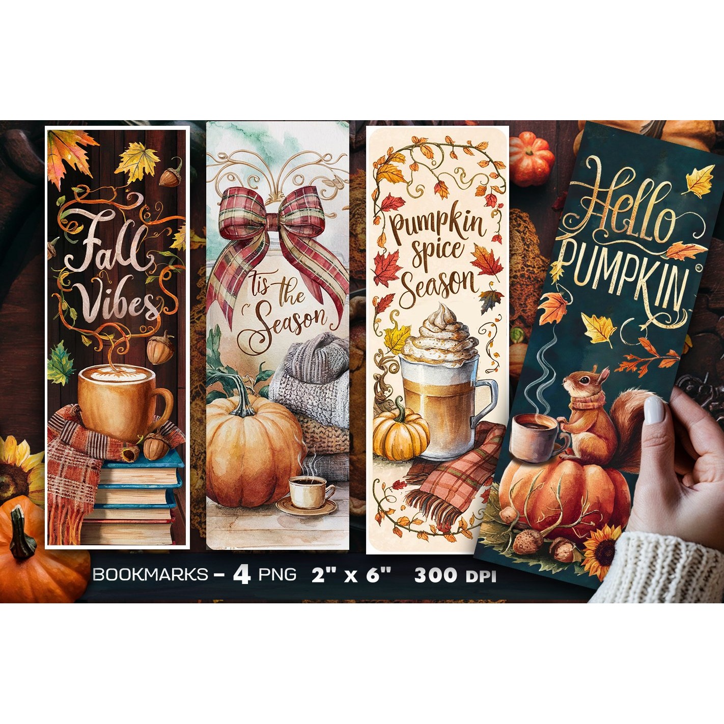 Autumn bookmark, Pumpkin bookmark (3)