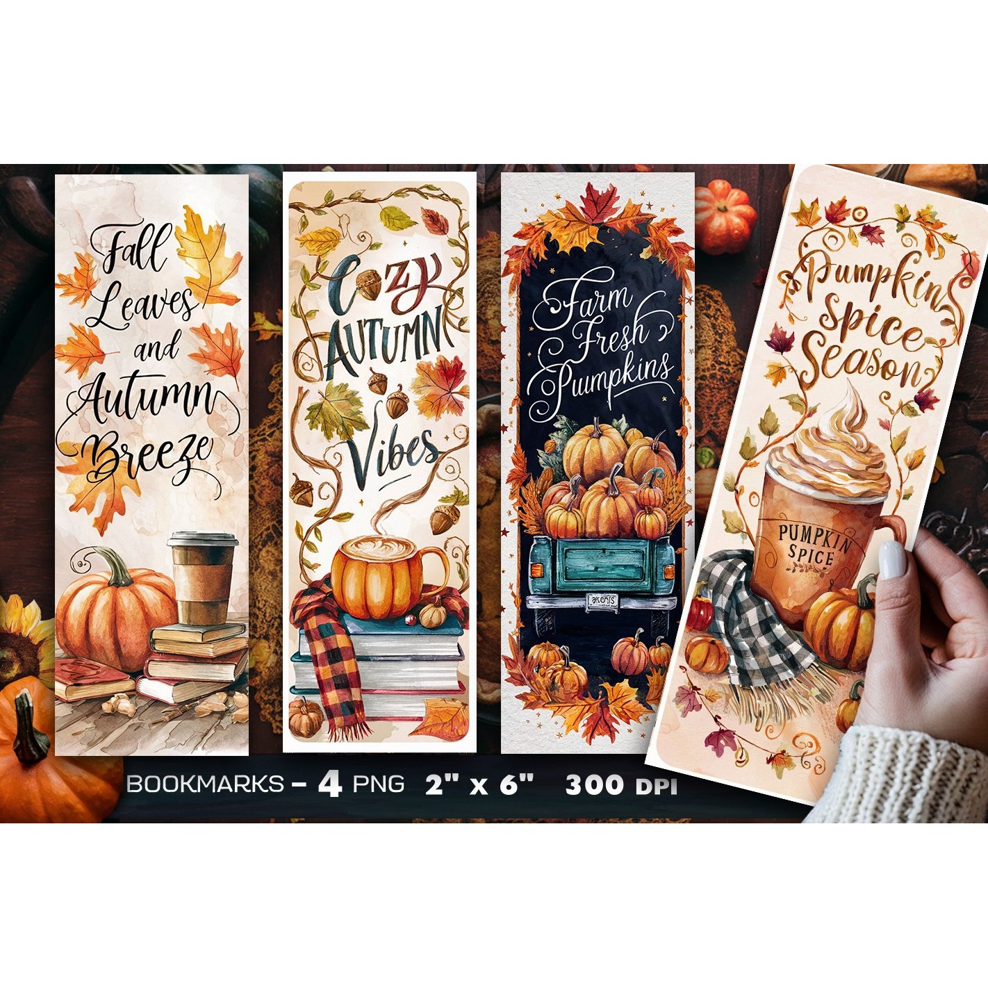 Autumn bookmark, Pumpkin bookmark (4)