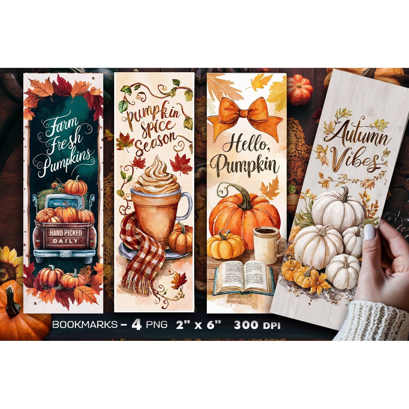 Autumn bookmark, Pumpkin bookmark (5)