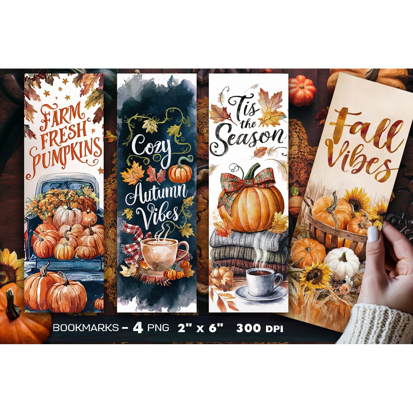 Autumn bookmark, Pumpkin bookmark (6)