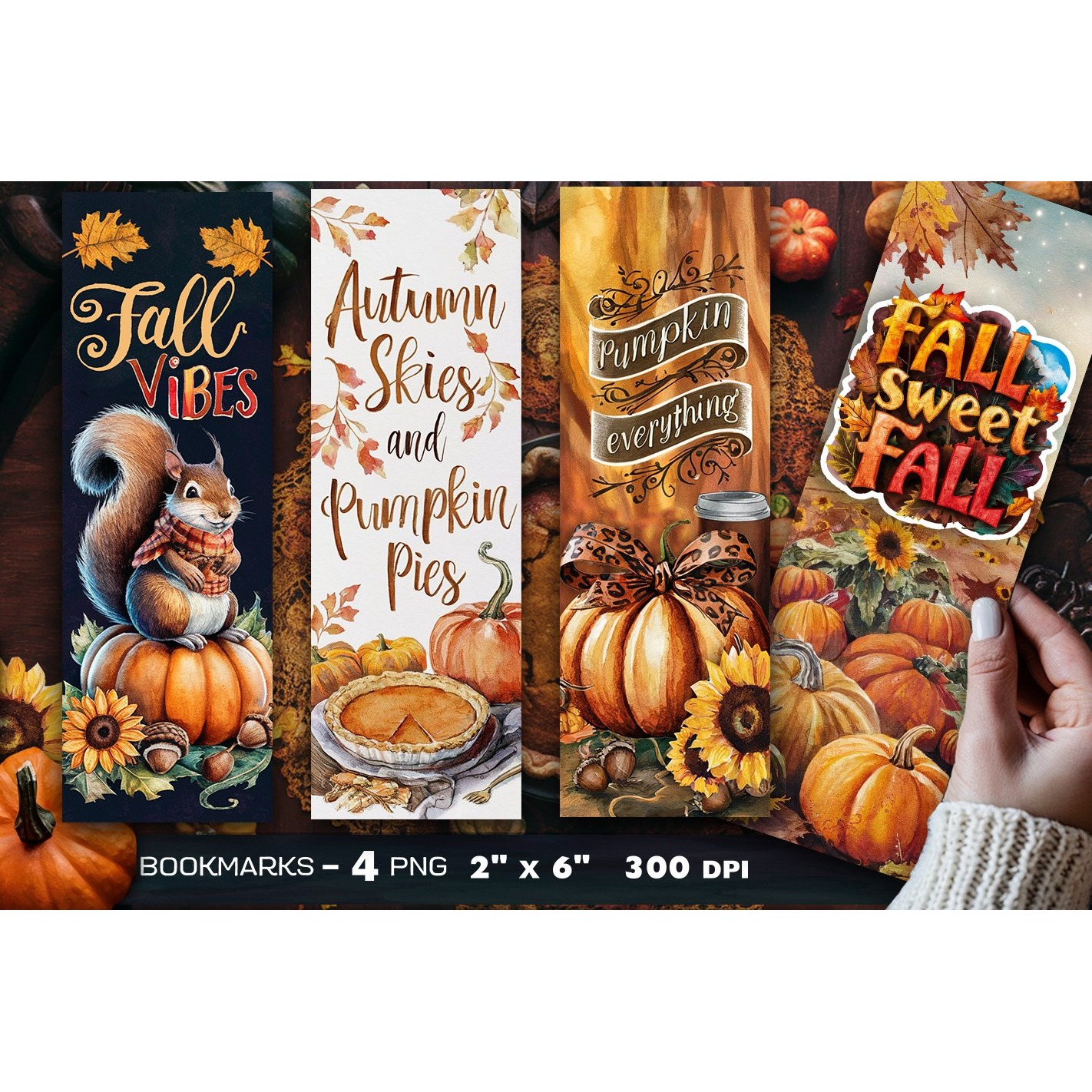Autumn bookmark, Pumpkin bookmark (8)