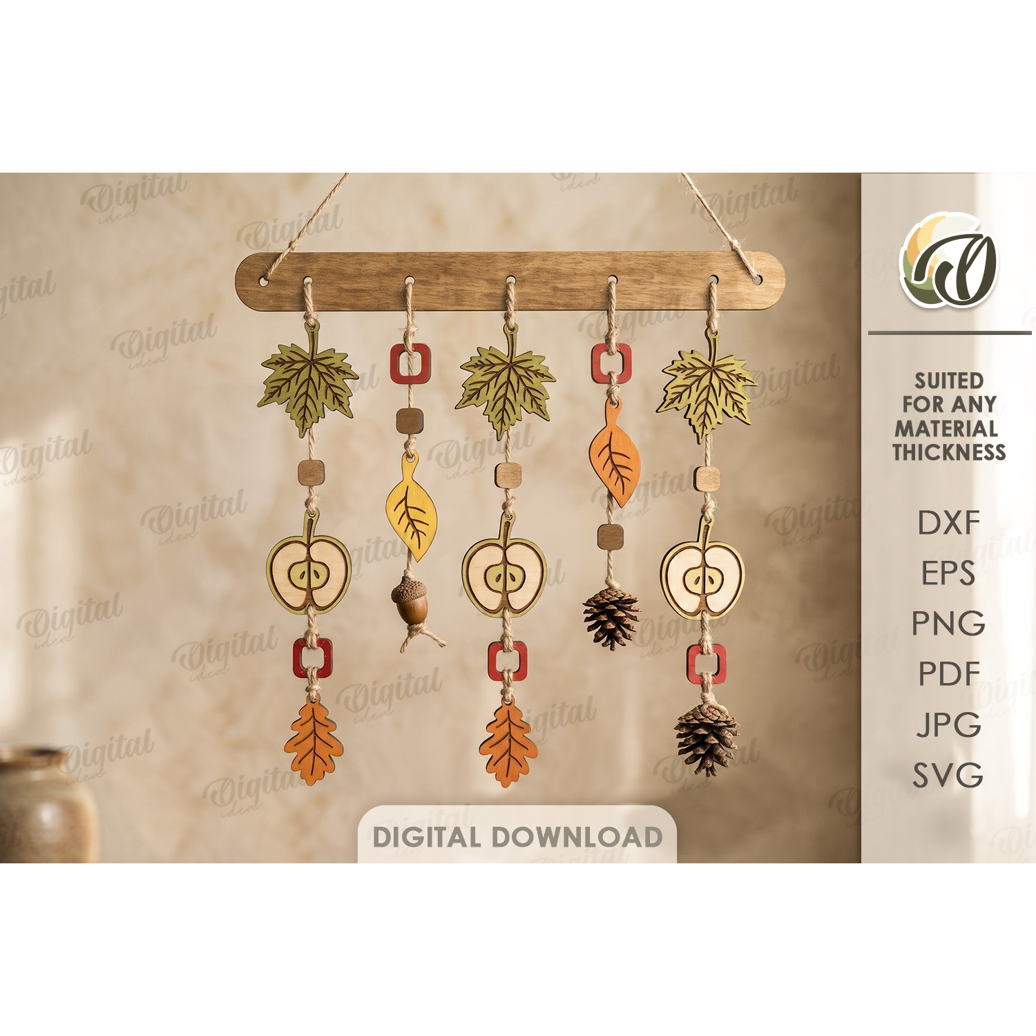 Autumn Mobile Laser Cut. Fall Hanging Home Decor SVG (2)