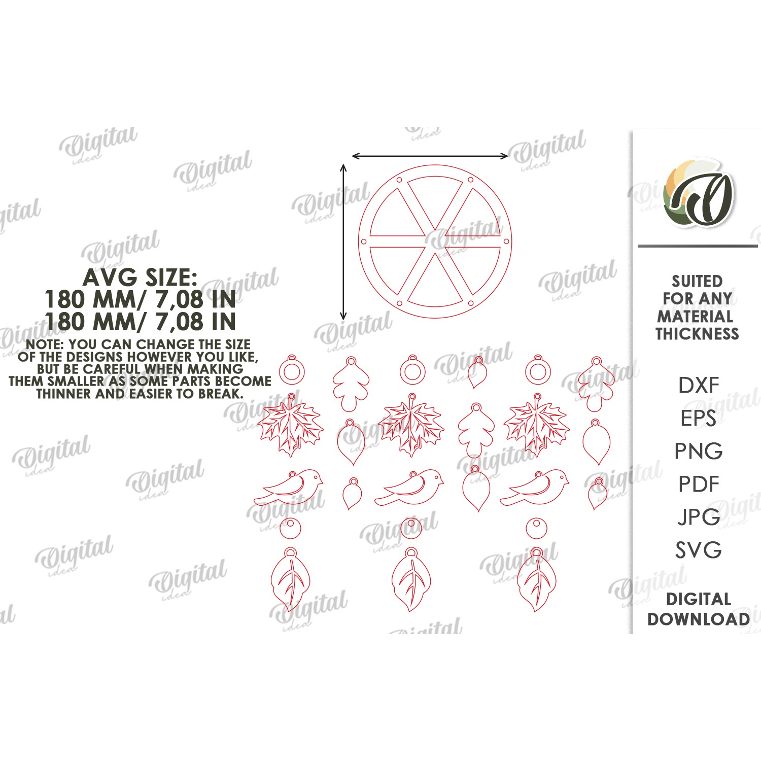 Autumn Mobile Laser Cut. Fall Hanging Home Decor SVG (4) 2