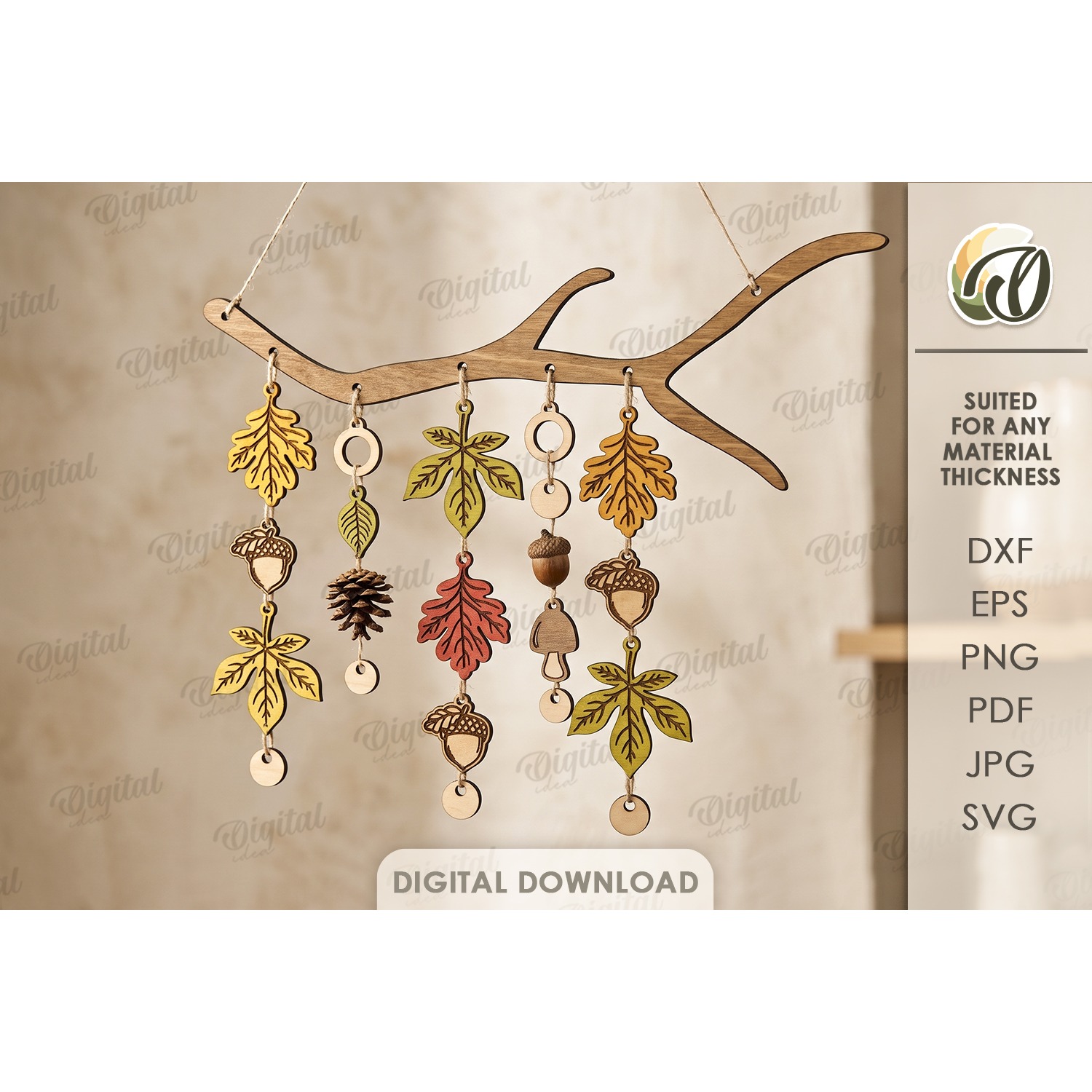 Autumn Mobile Laser Cut. Fall Hanging Home Decor SVG (5)