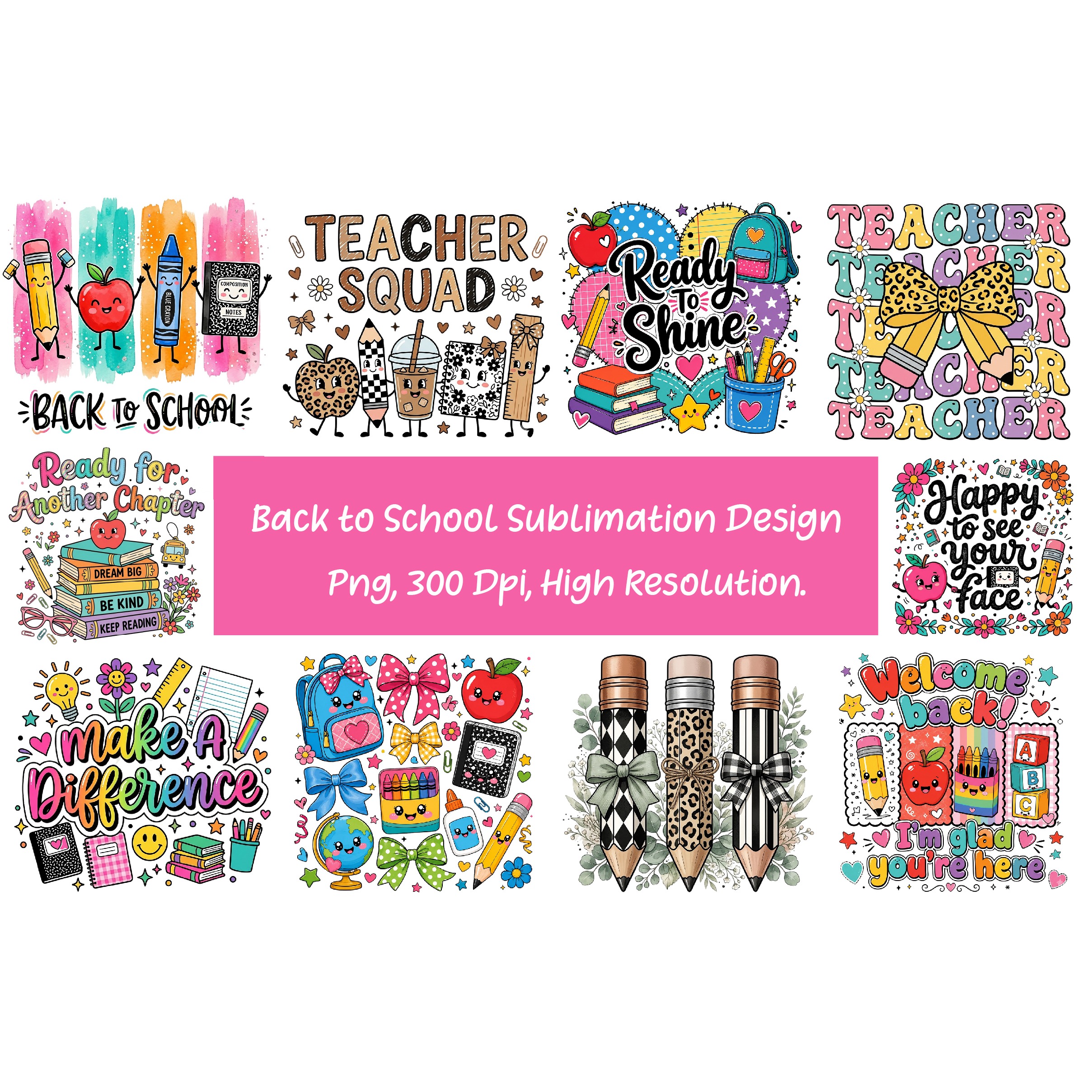 Back to School Sublimation Design,Teacher Typography