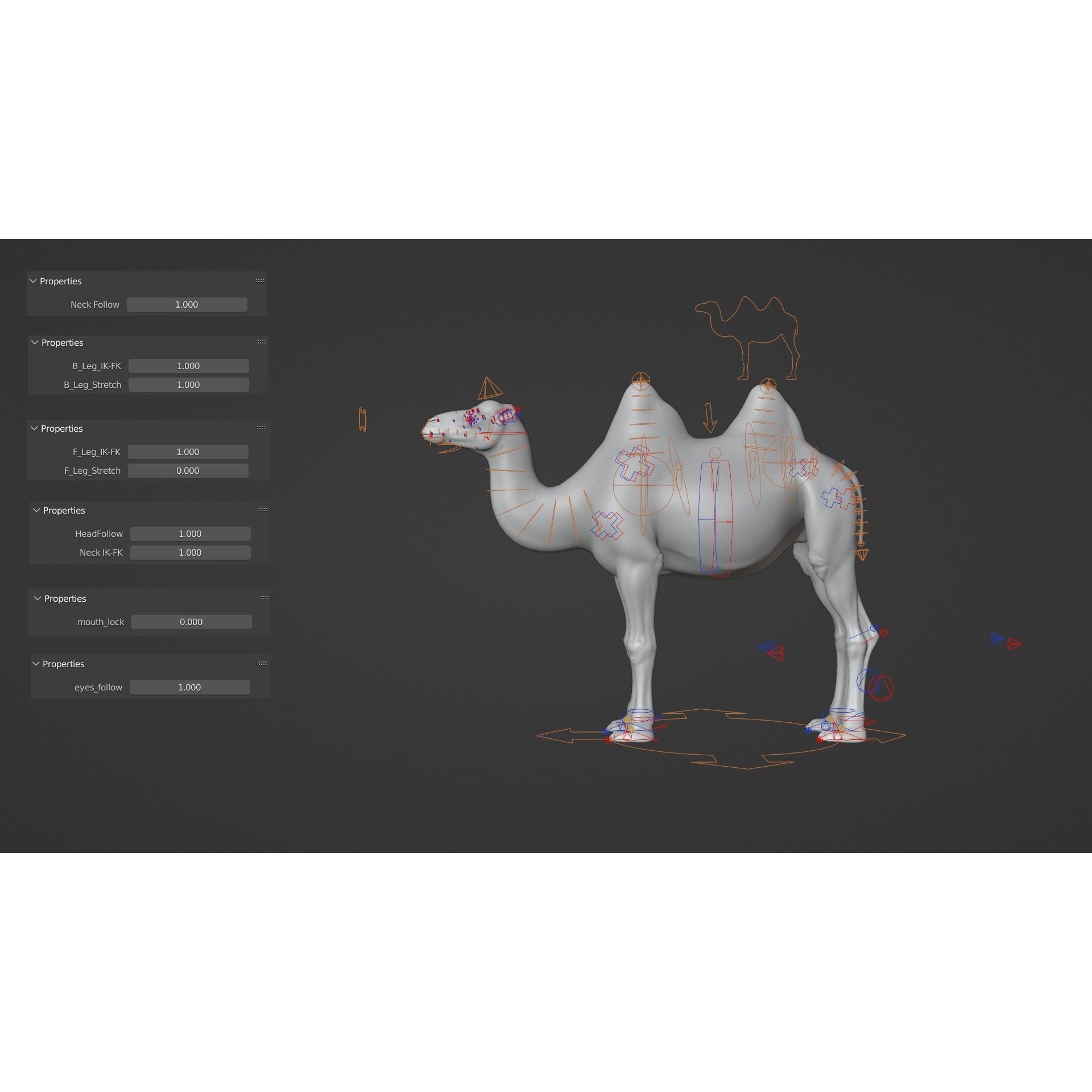 Bactrian Camel Animated VFX Grace 3D model 9