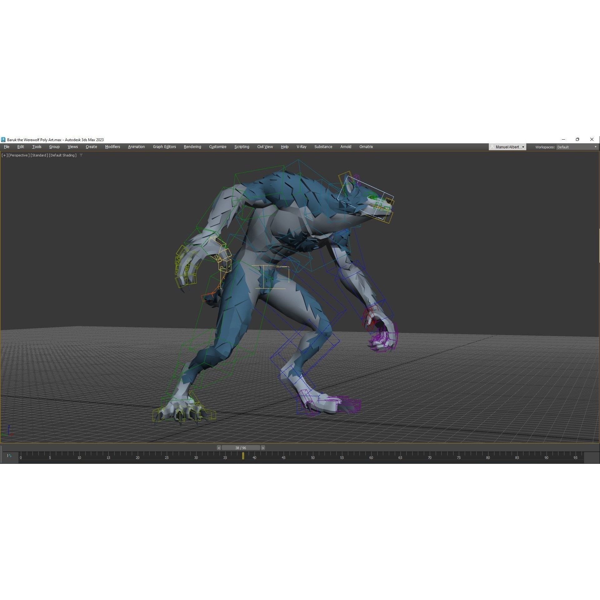 Baruk the Werewolf Low-poly 3D model 8