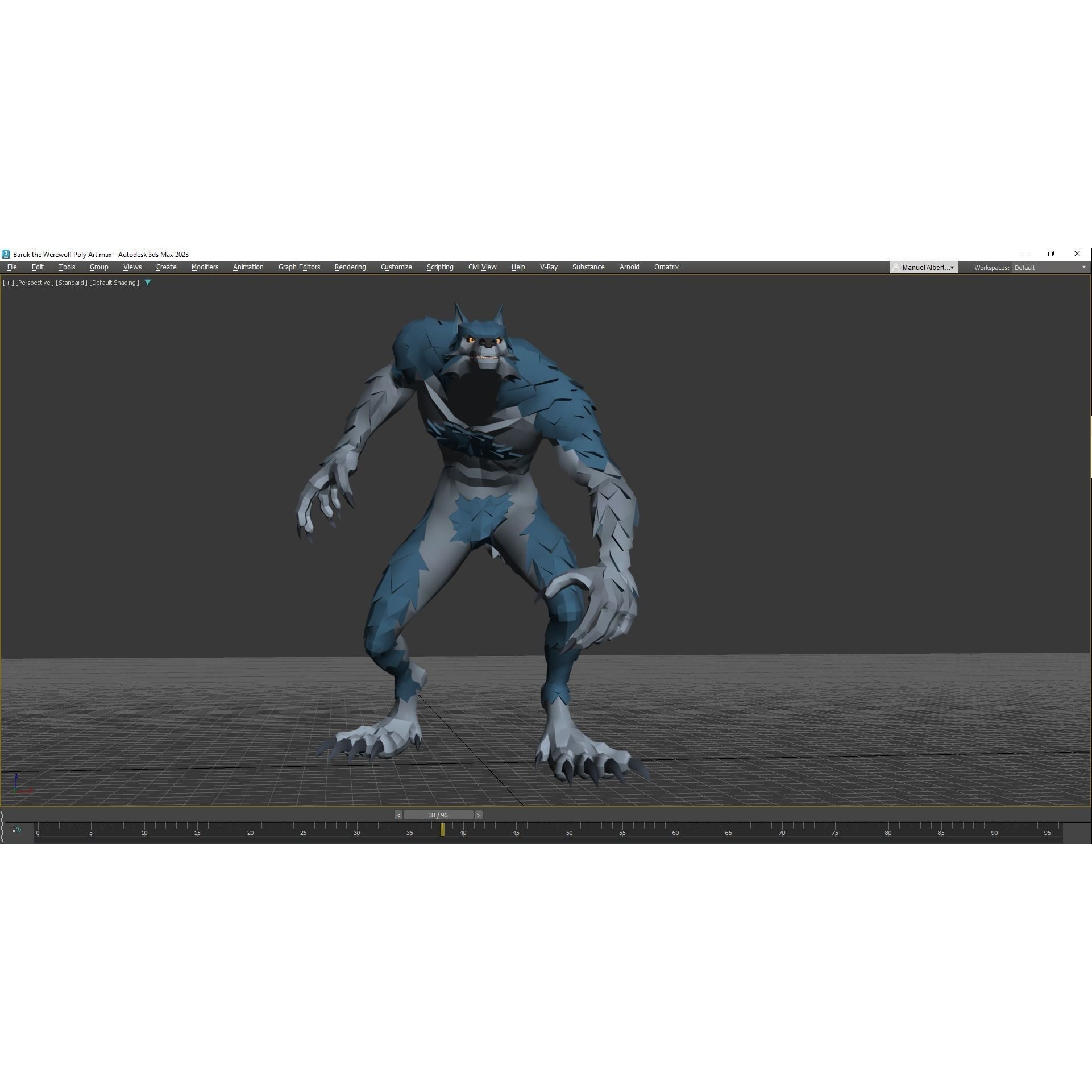 Baruk the Werewolf Low-poly 3D model 10