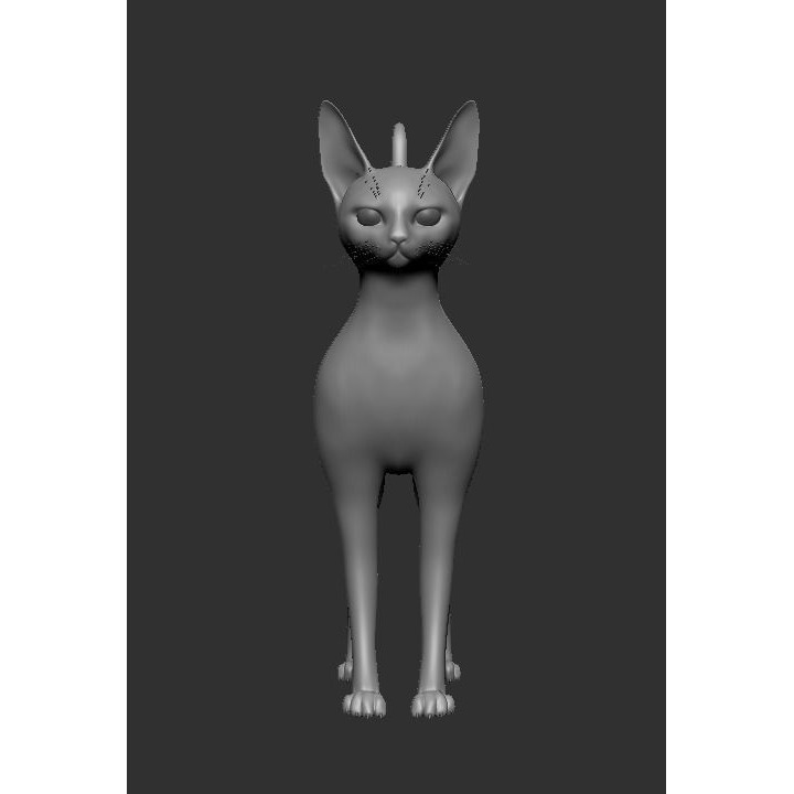 Base Mesh Cat Sfinx High Poly Free 3D model 2