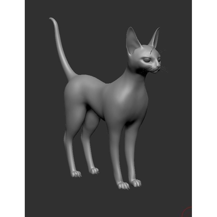 Base Mesh Cat Sfinx High Poly Free 3D model 3