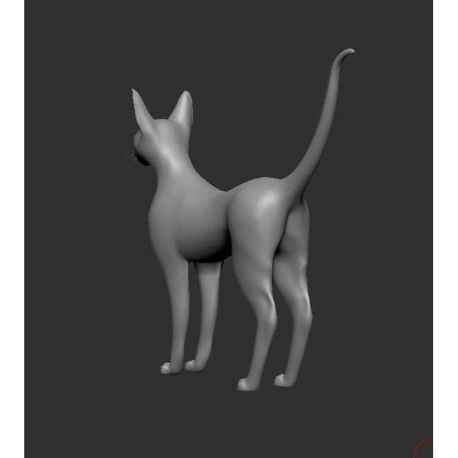 Base Mesh Cat Sfinx High Poly Free 3D model 4