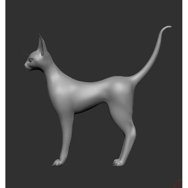 Base Mesh Cat Sfinx High Poly Free 3D model 5