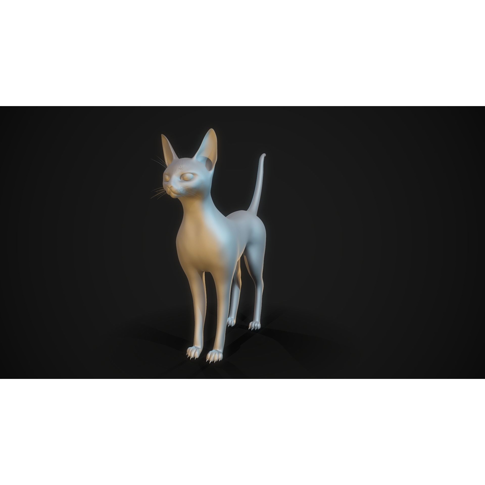 Base Mesh Cat Sfinx High Poly Free 3D model 6
