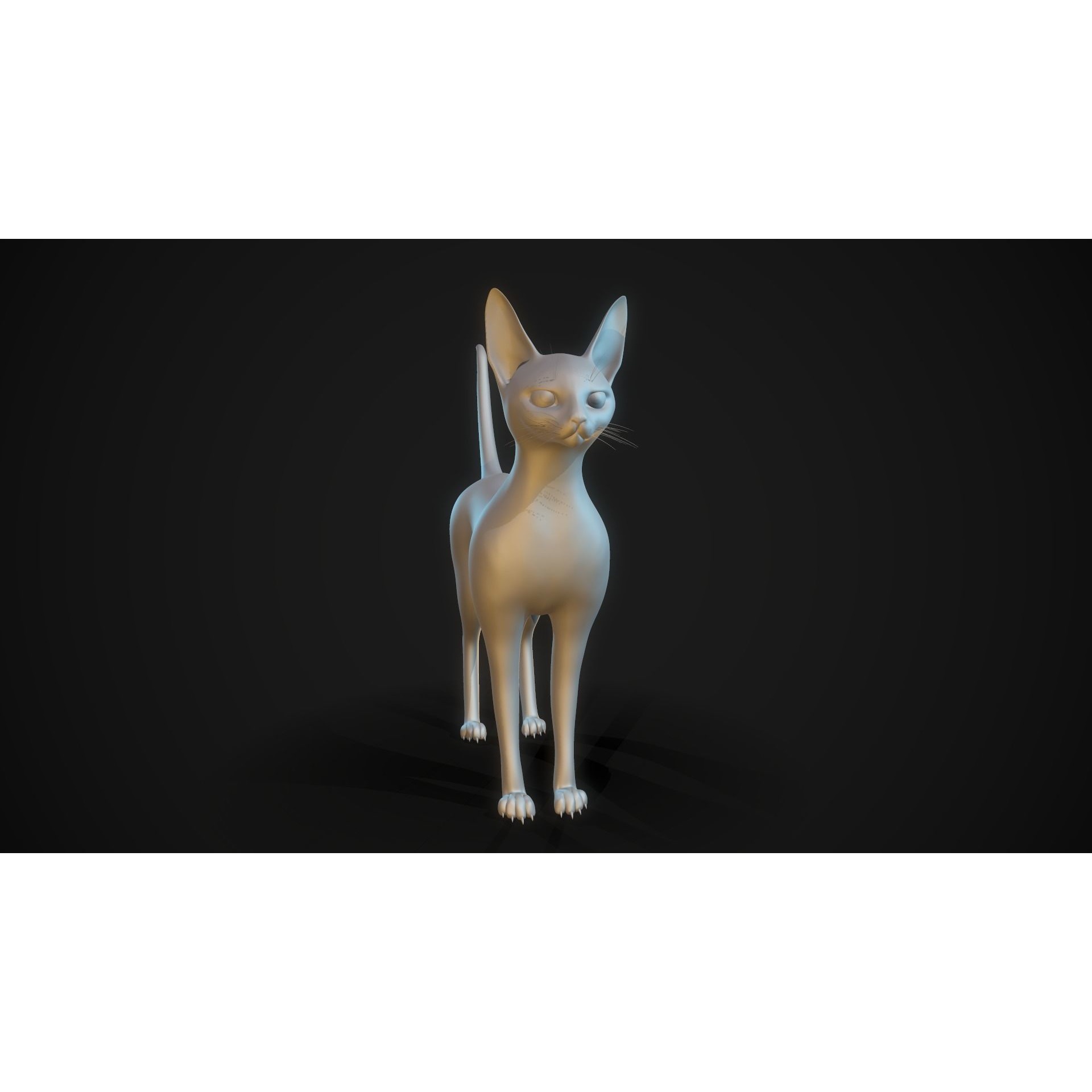 Base Mesh Cat Sfinx High Poly Free 3D model 9
