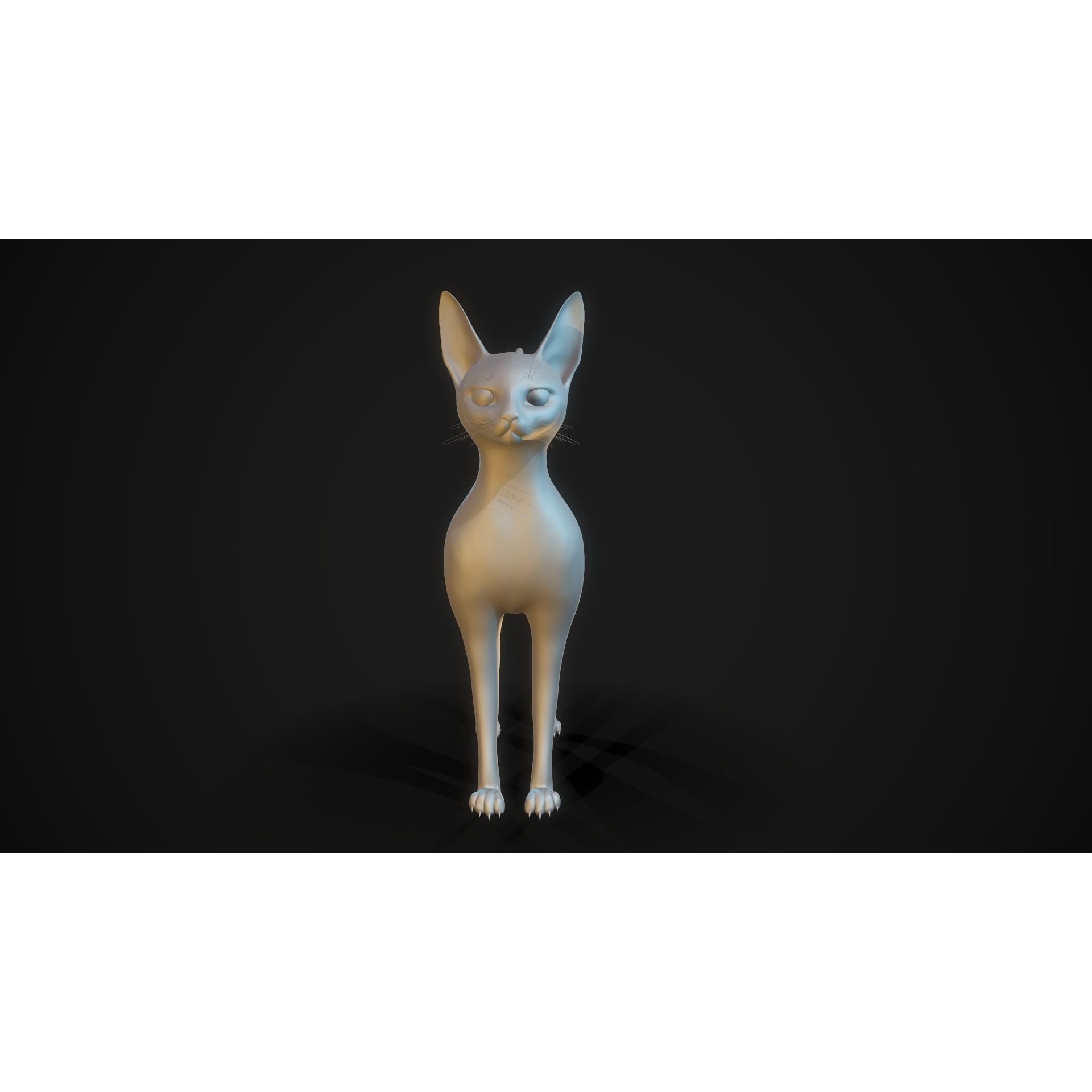 Base Mesh Cat Sfinx High Poly Free 3D model 10