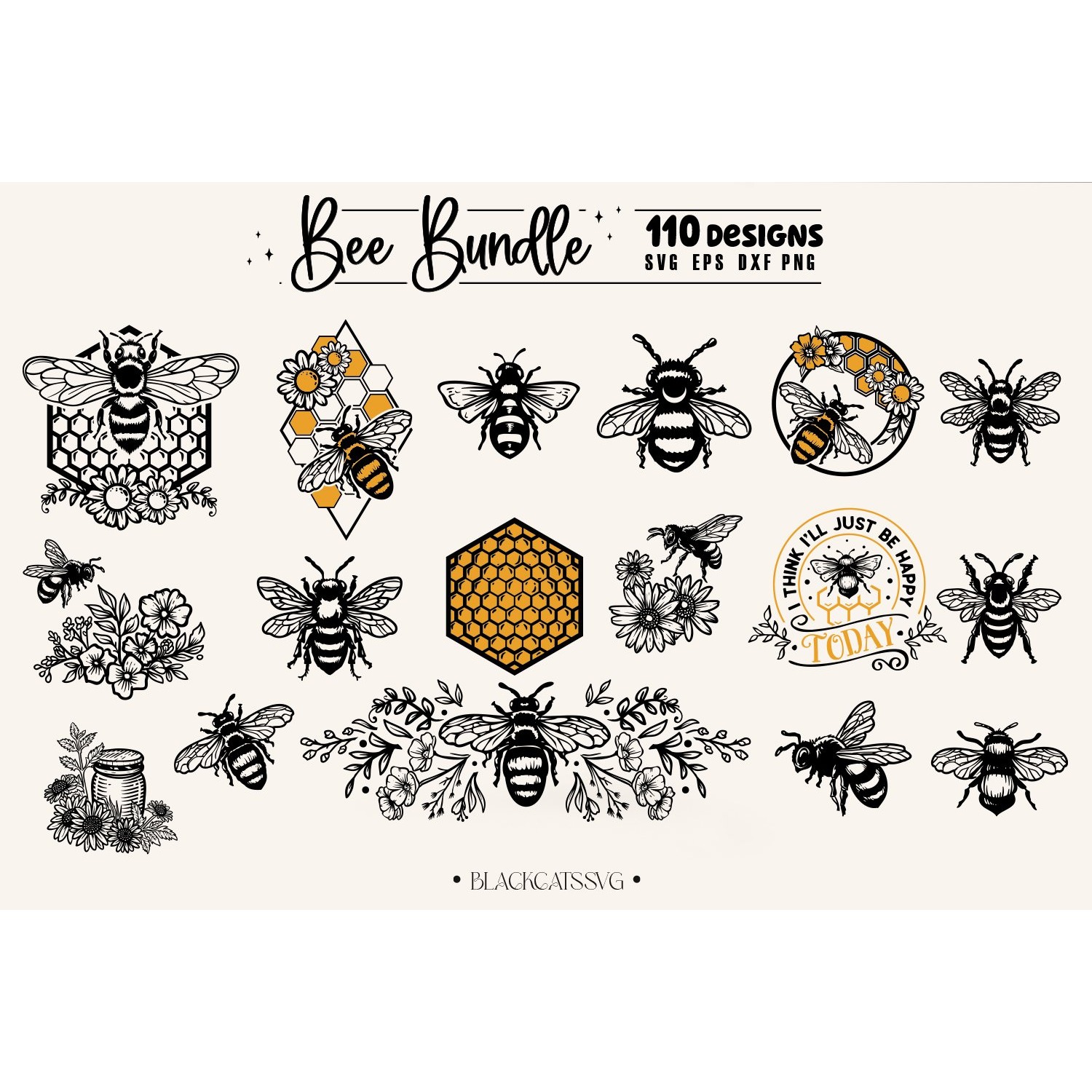 Bee Bundle 110 designs SVG, Queen bee svg, Bee svg 2