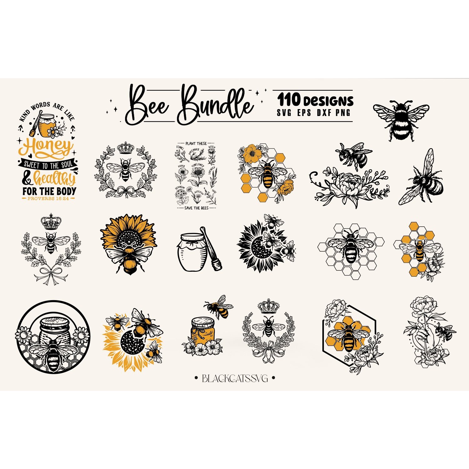 Bee Bundle 110 designs SVG, Queen bee svg, Bee svg 6