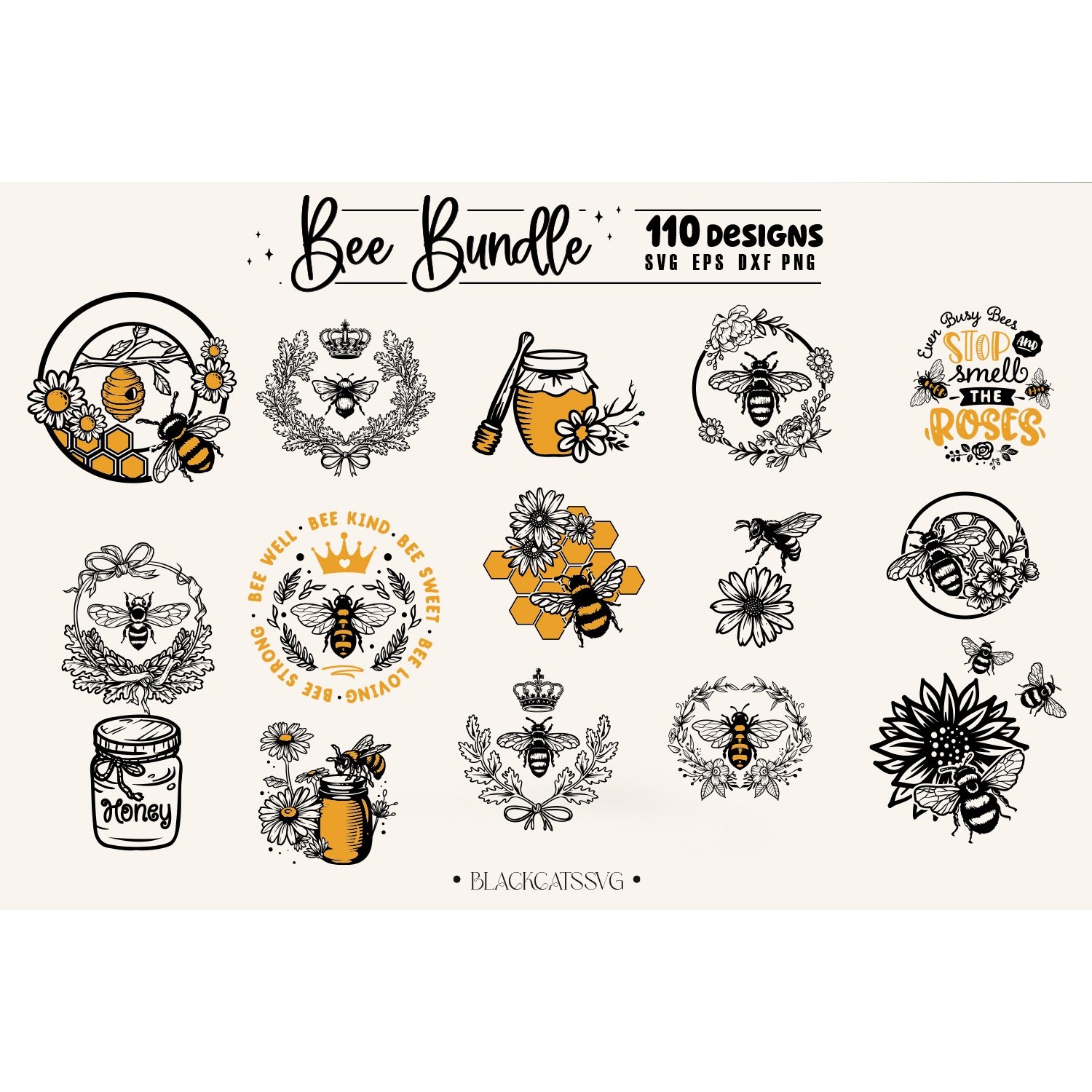 Bee Bundle 110 designs SVG, Queen bee svg, Bee svg 7