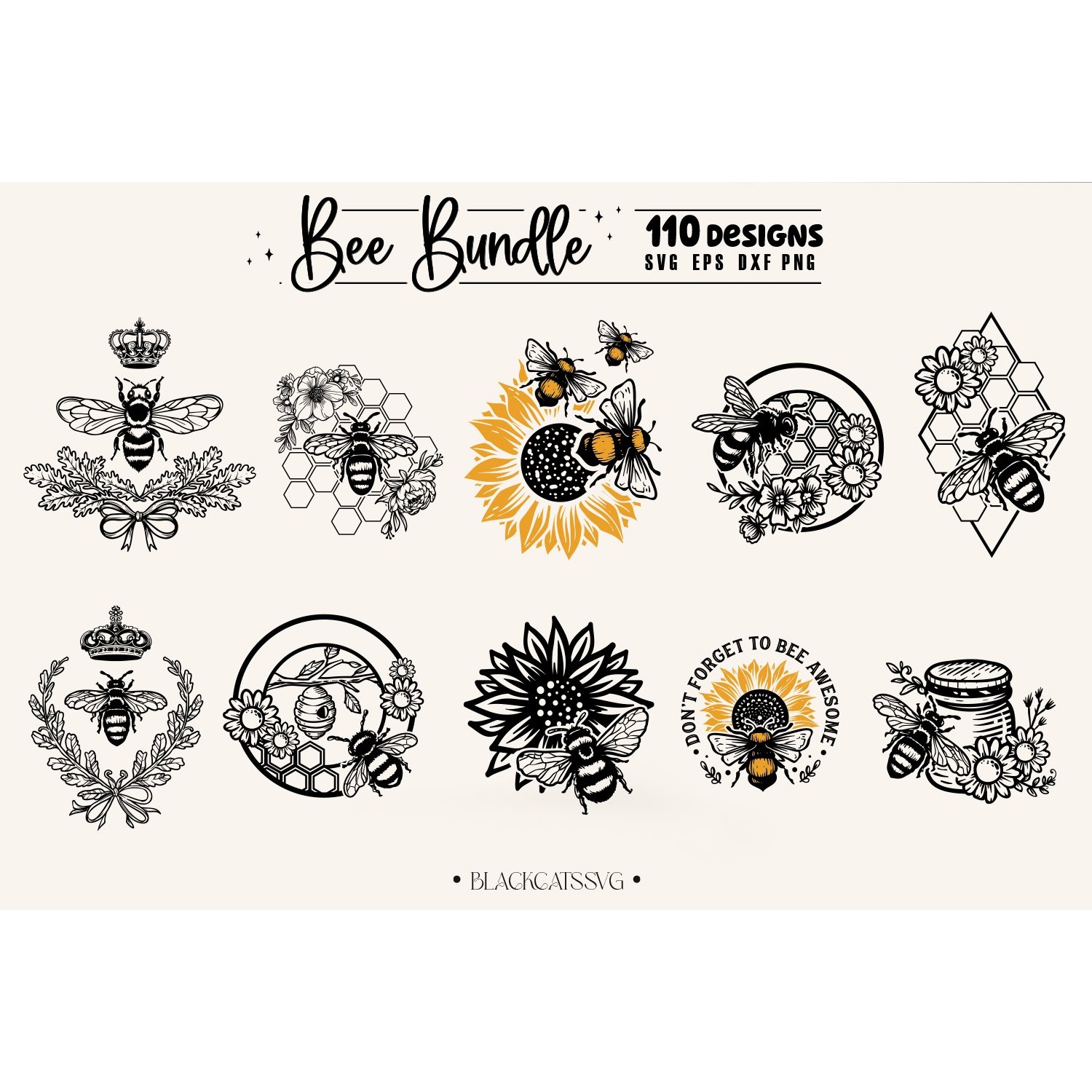 Bee Bundle 110 designs SVG, Queen bee svg, Bee svg 8