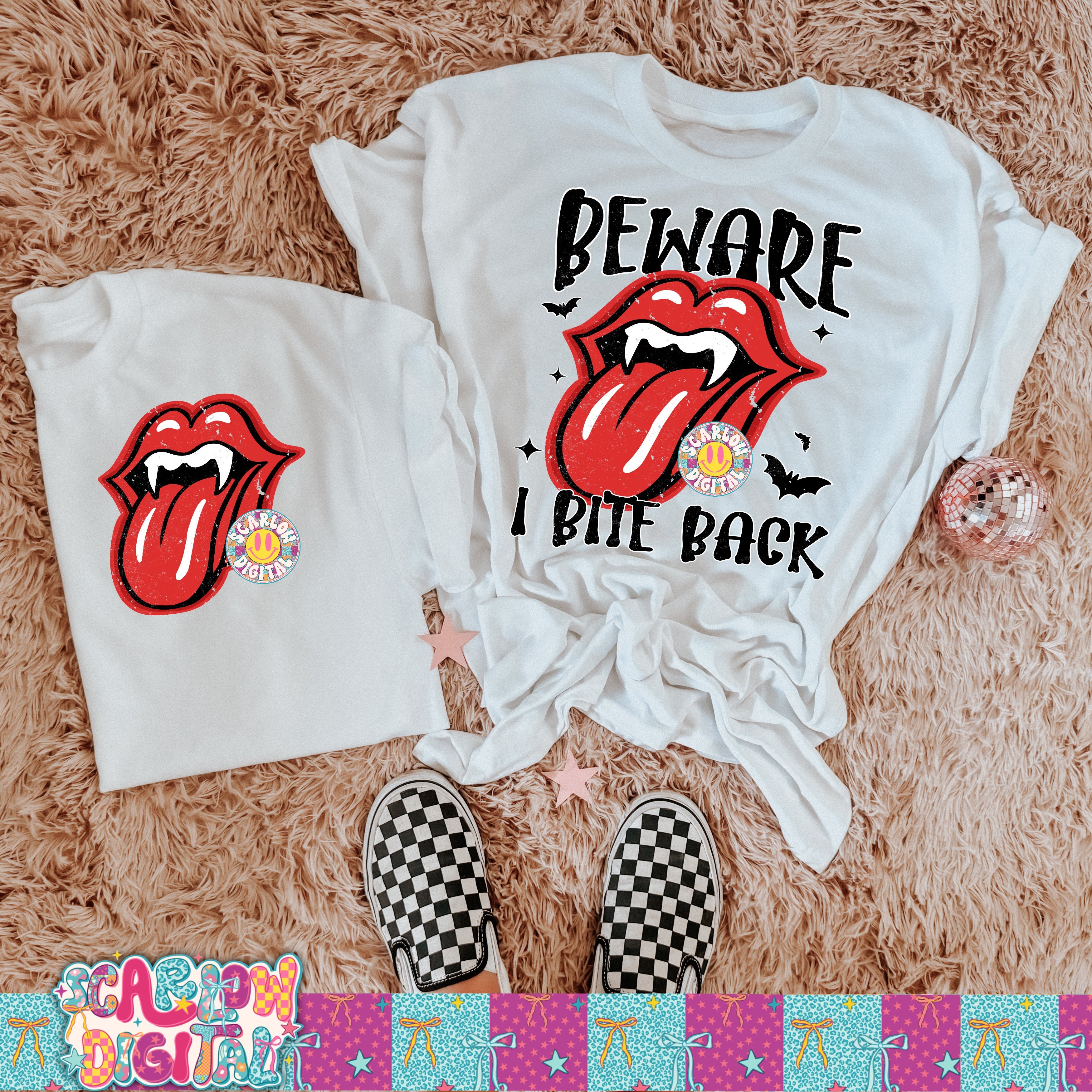 Beware I Bite Back Front and Back PNG Digital Design Bundle 2