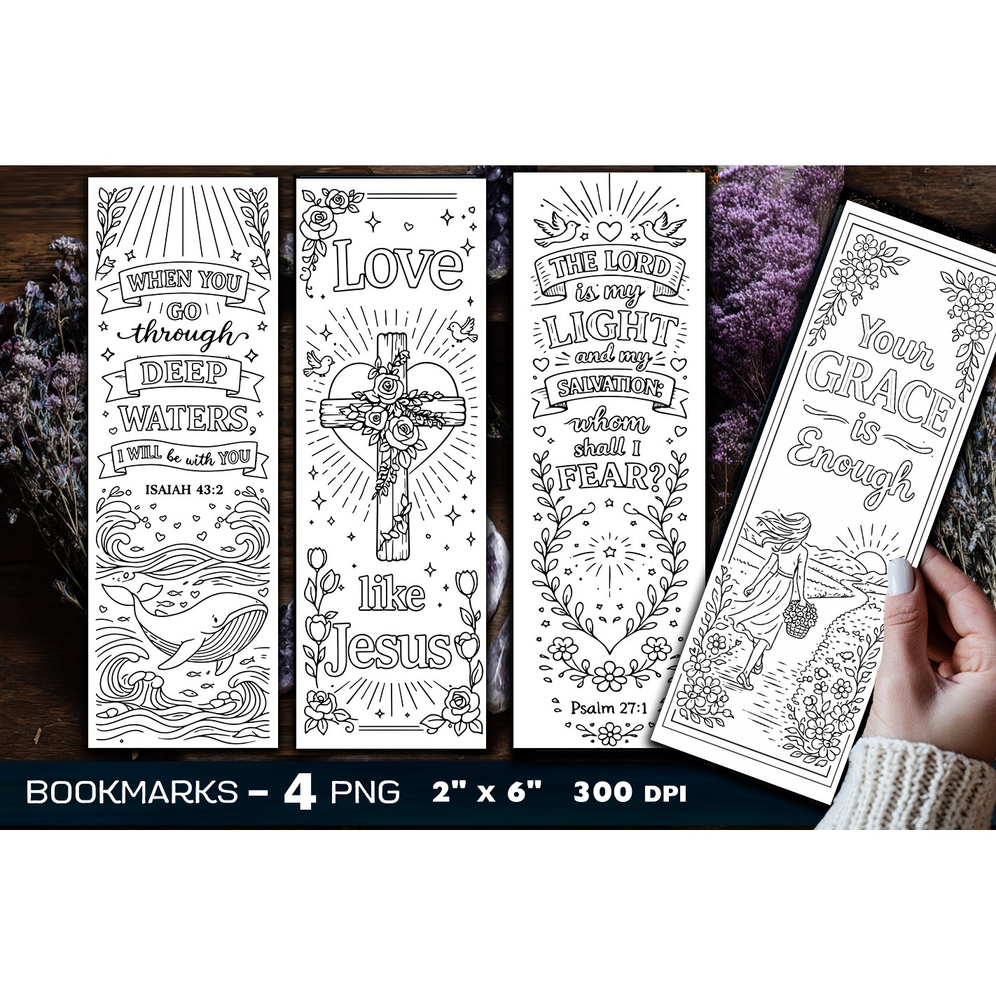 Bible Quotes coloring bookmark, Faith coloring bookmarks