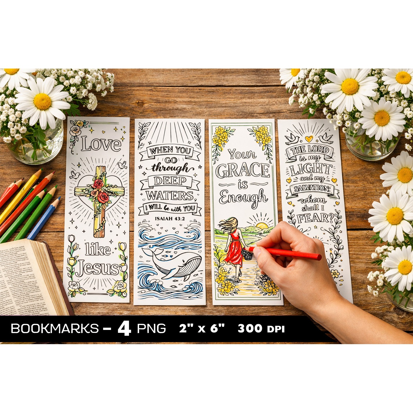 Bible Quotes coloring bookmark, Faith coloring bookmarks 2