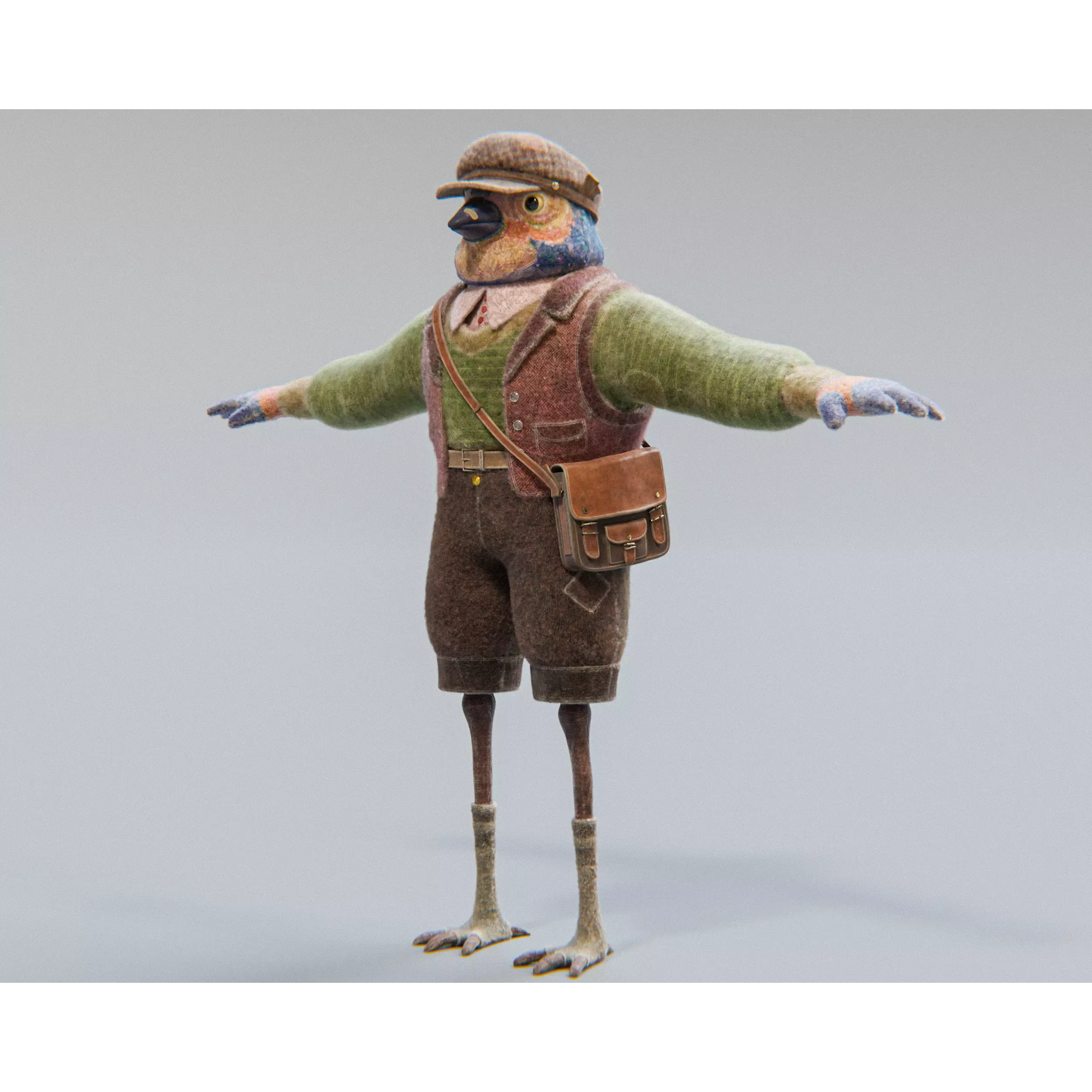 Bird character Free 3D model