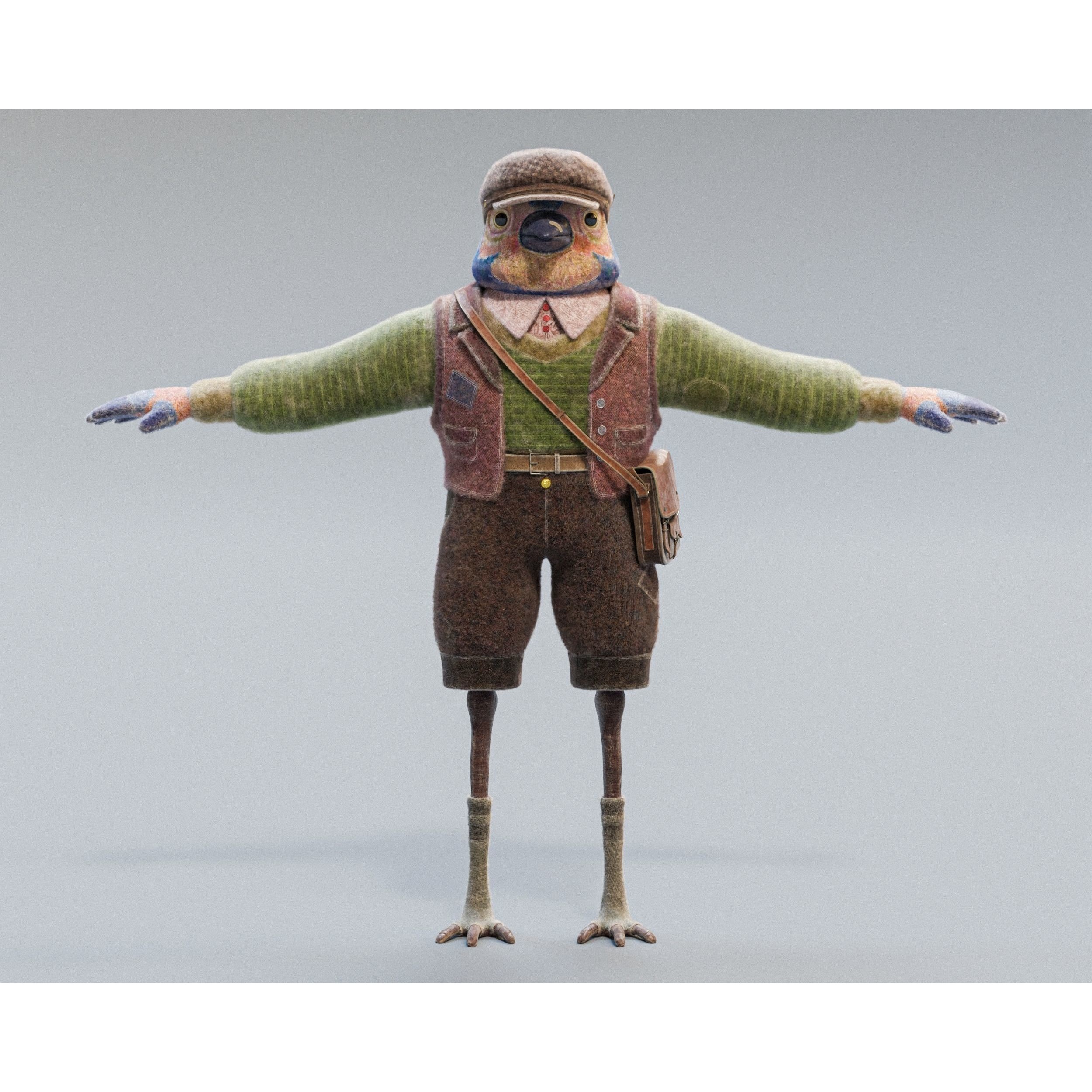 Bird character Free 3D model 4