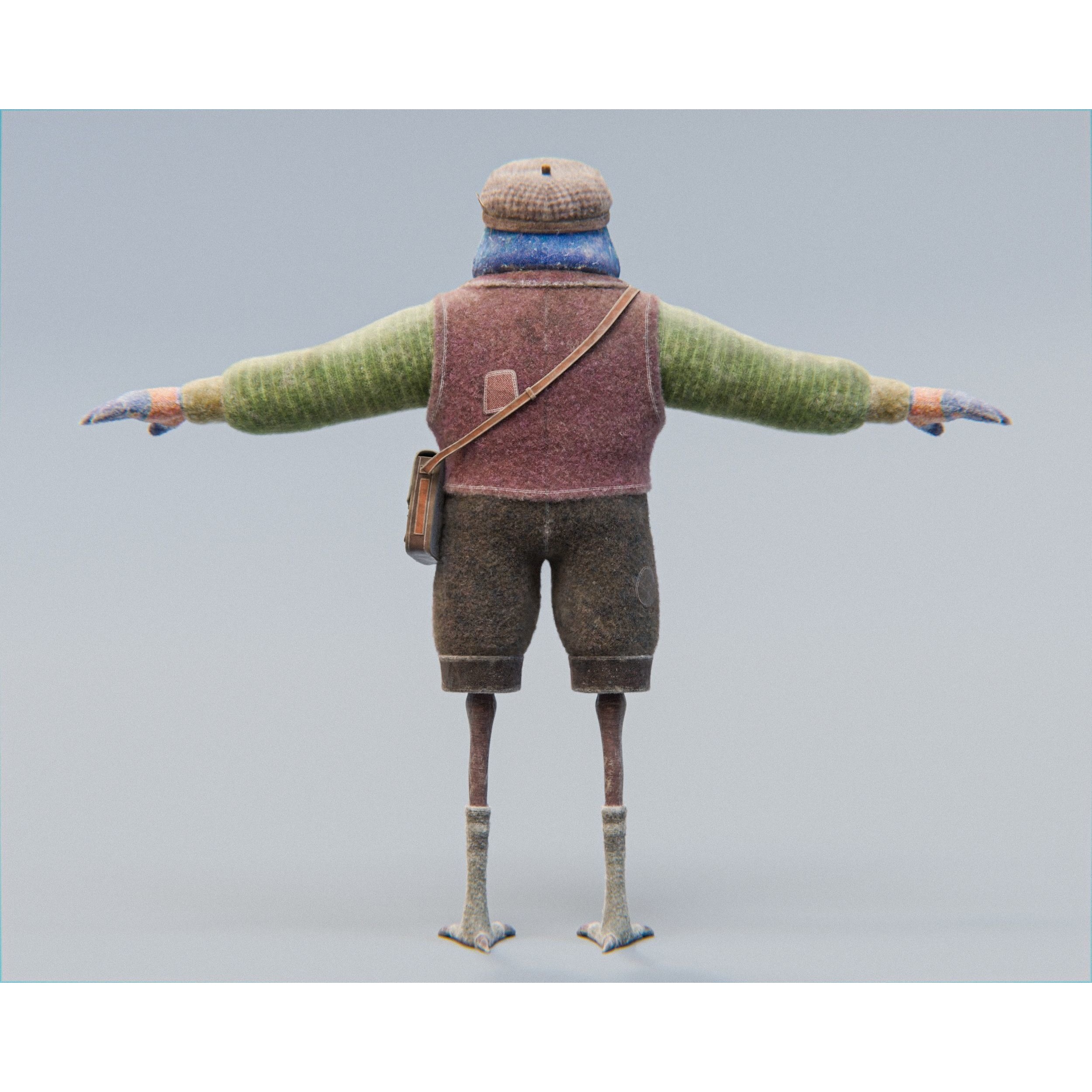 Bird character Free 3D model 5
