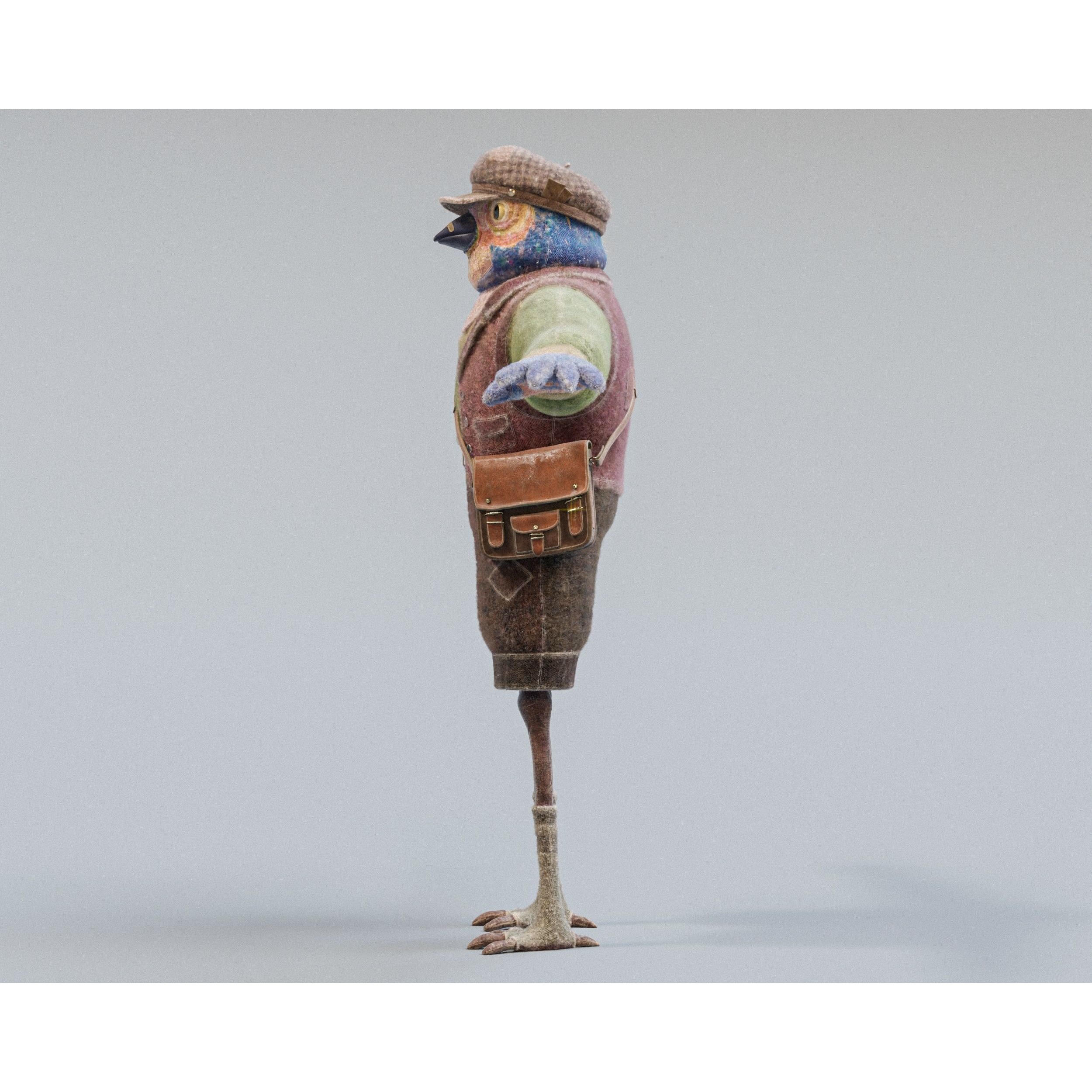 Bird character Free 3D model 6