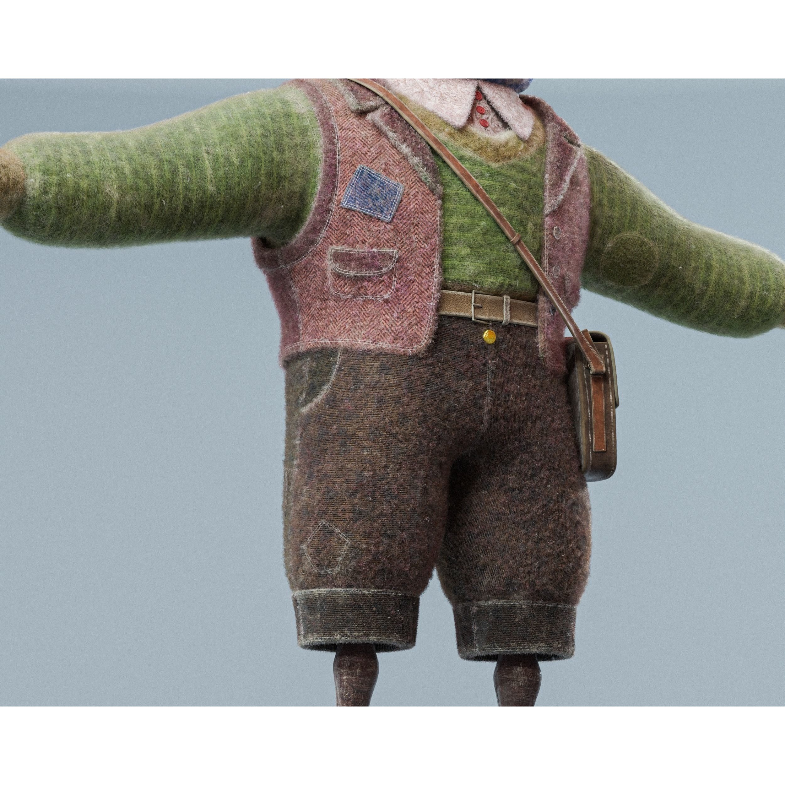 Bird character Free 3D model 8