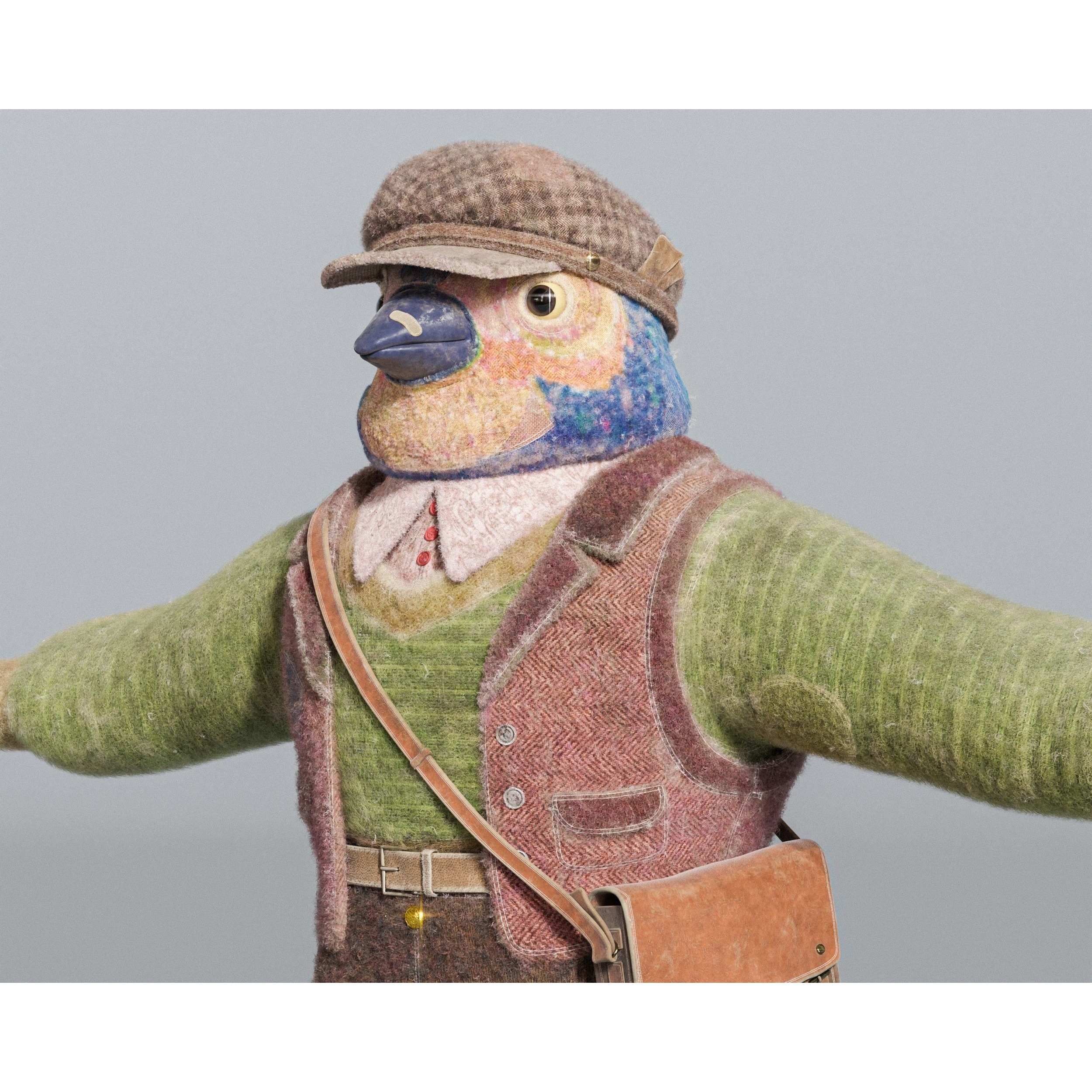 Bird character Free 3D model 9